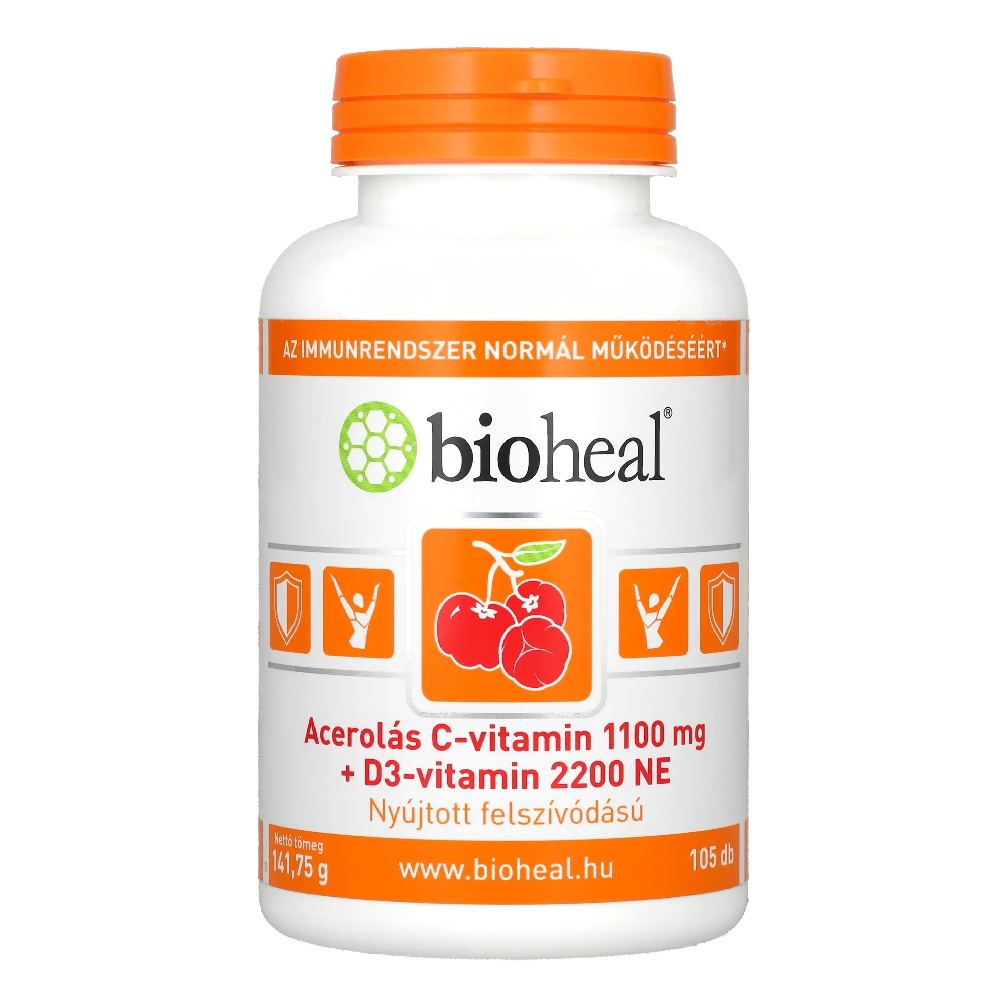 Bioheal Acerolás C-vitamin 1100mg + D3 2200NE 105db