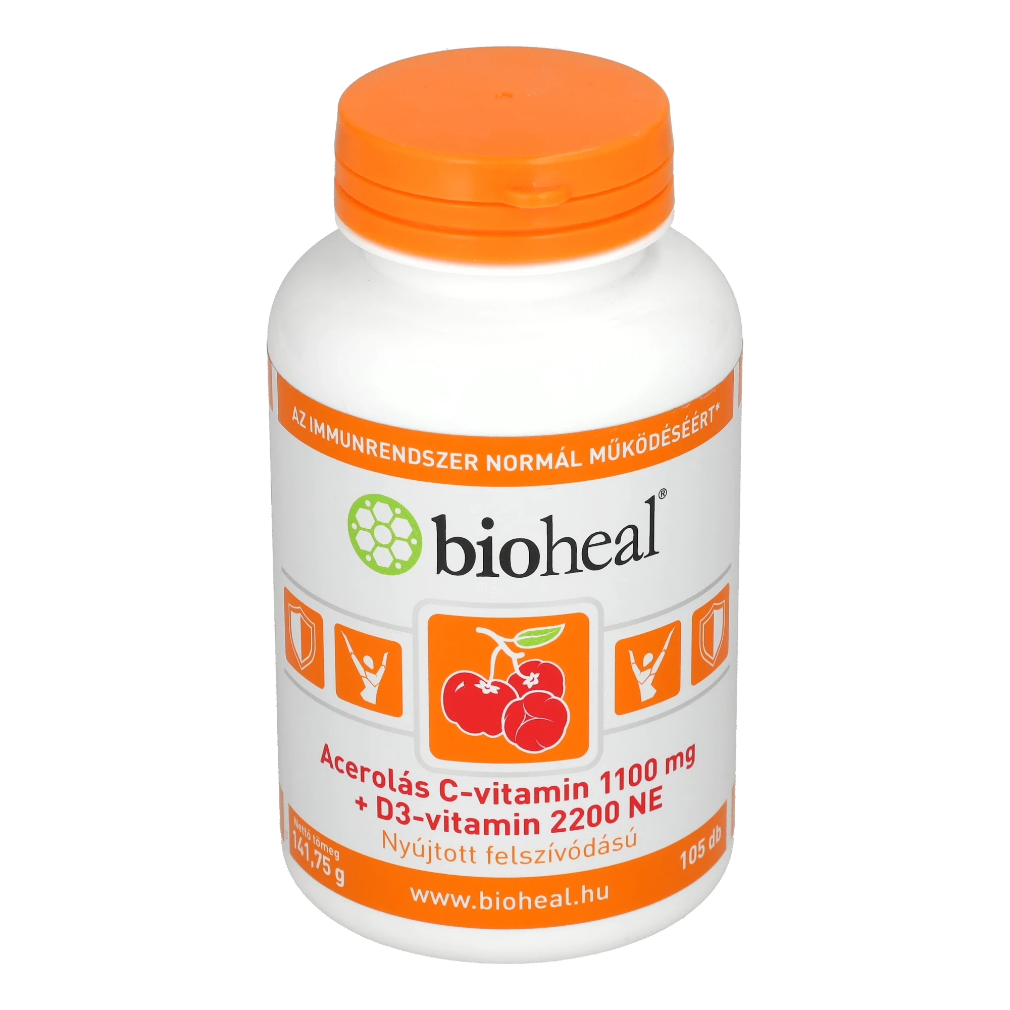 Bioheal Acerolás C-vitamin 1100mg + D3 2200NE 105db