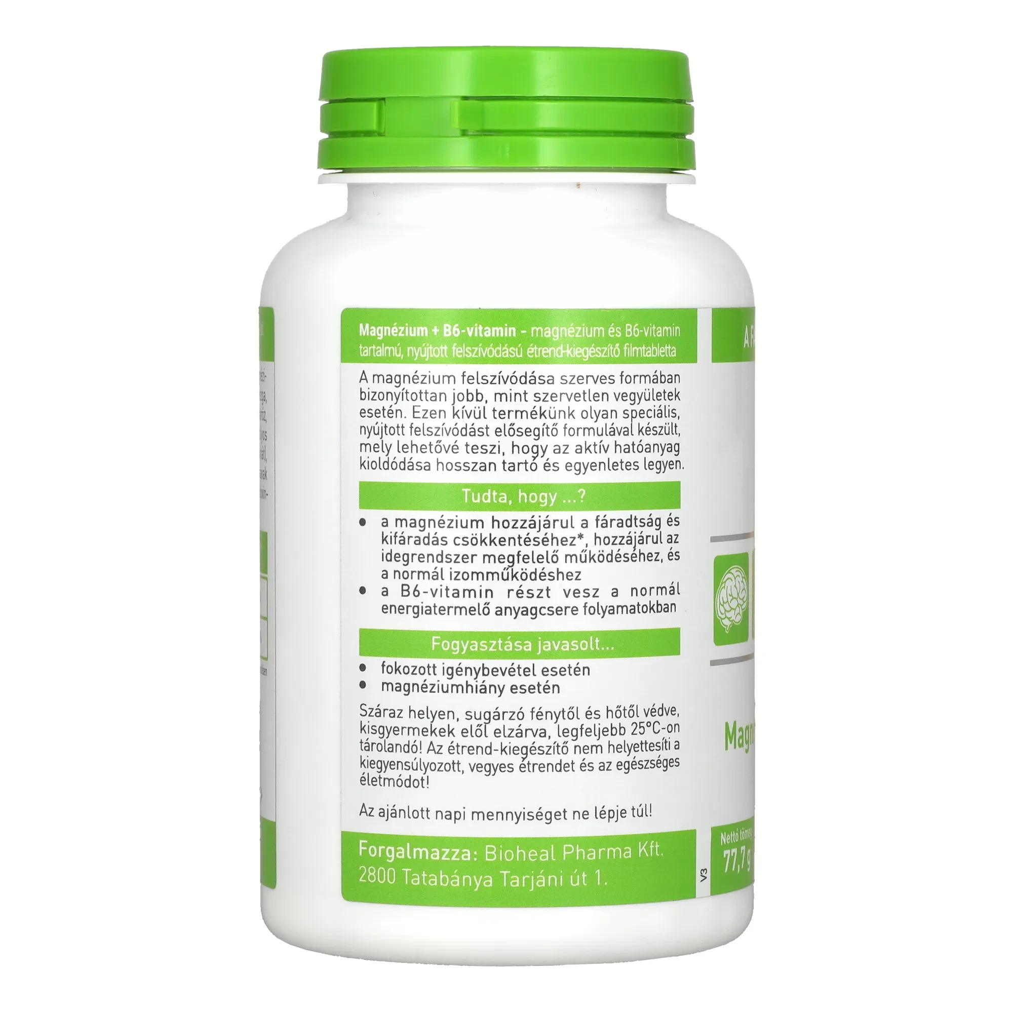 Bioheal Magnézium + B6 vitamin 70db
