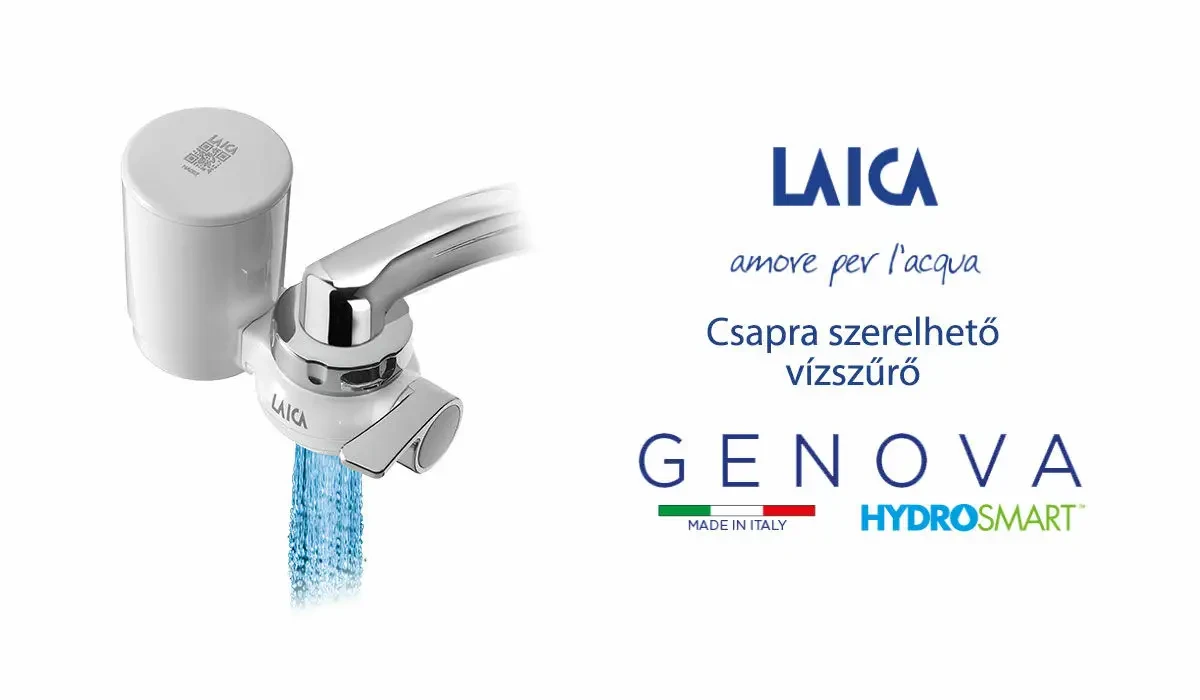 LAICA Genova Metal Stop rendszerű csapra szerelhető mikroplasztik-stop vízszűrő