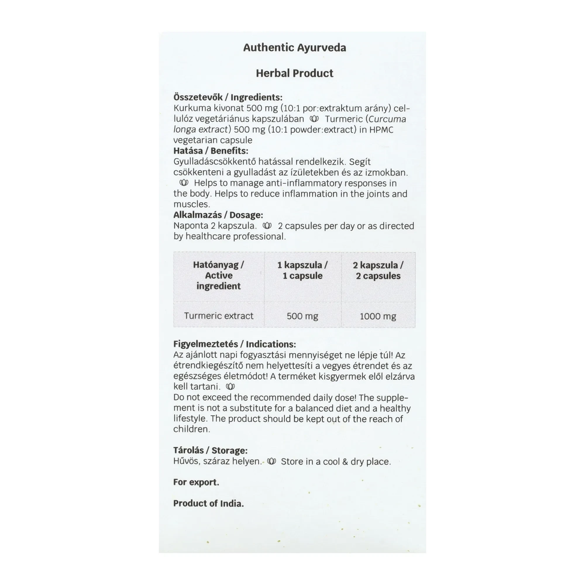 Garuda Ayurveda Kurkumin Extra 60 db