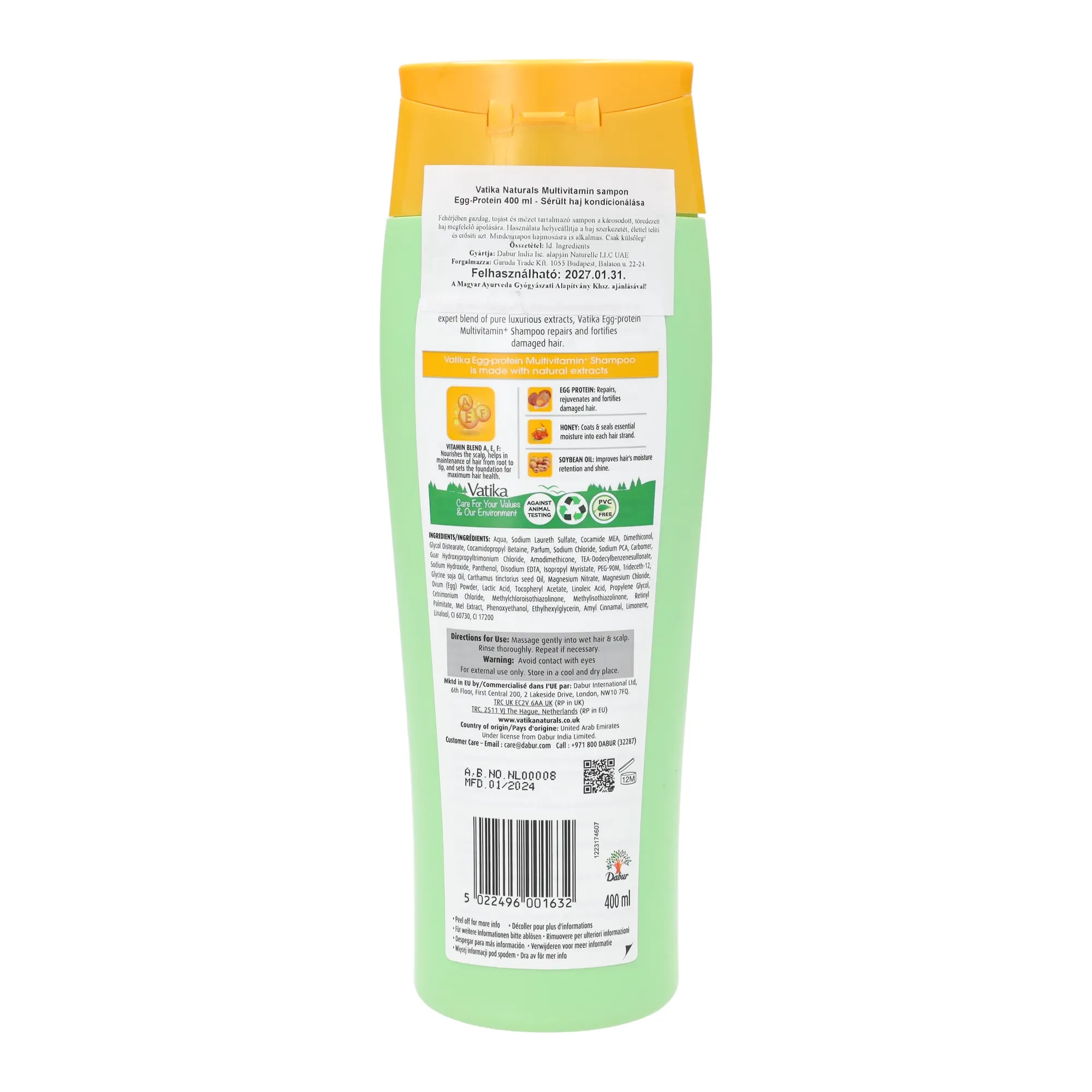 Dabur Vatika Naturals Egg-Protein Multivitamin Sampon 400 ml
