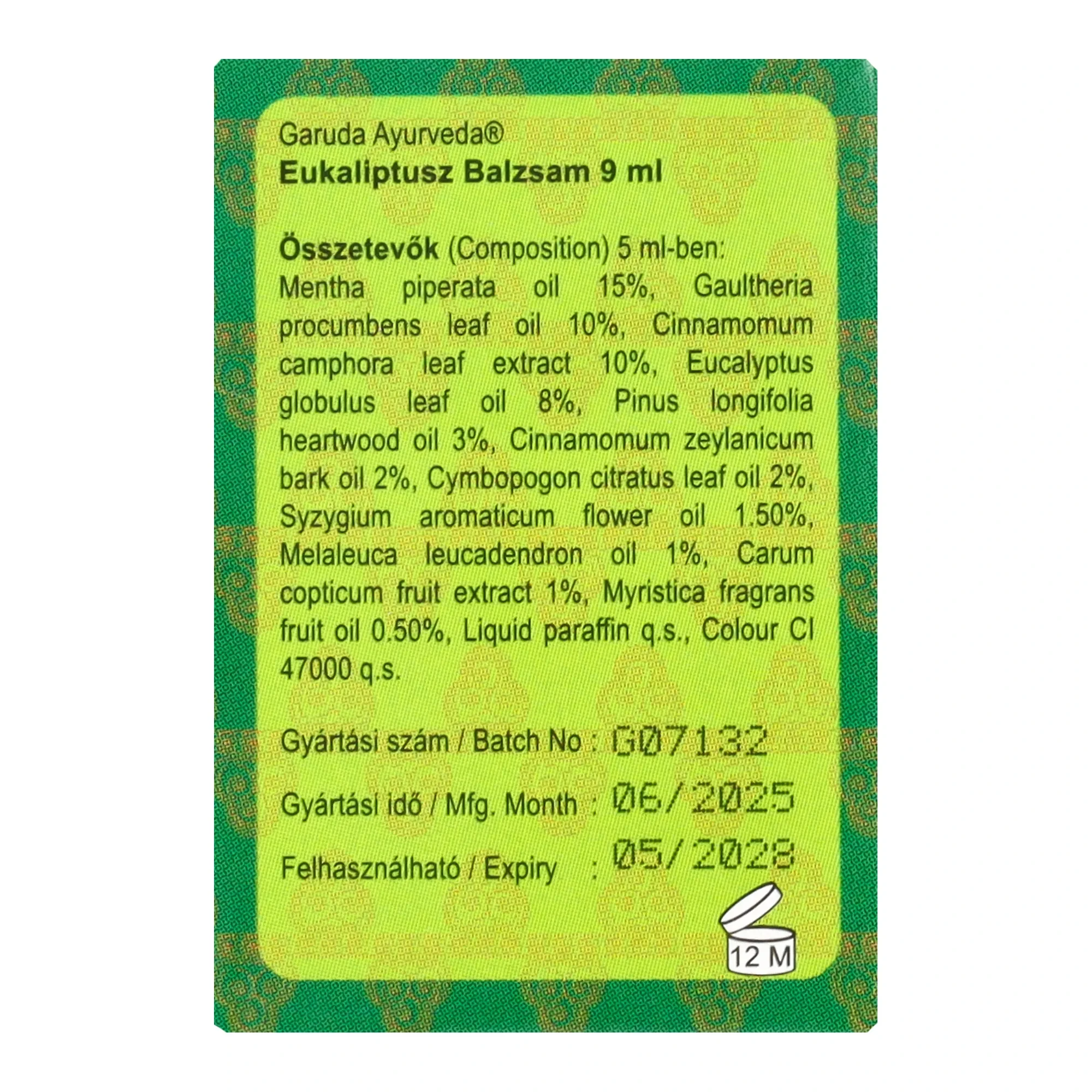 Garuda Ayurveda Eukaliptusz balzsam 9ml
