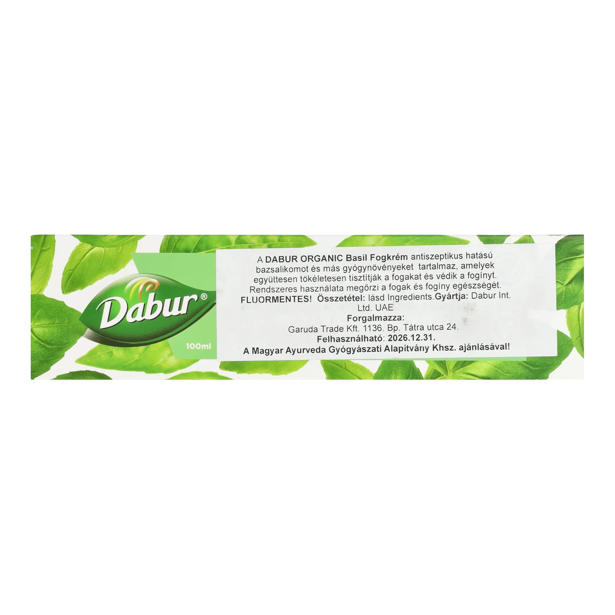 Dabur Organic Basil Fogkrém 100 ml 100ml