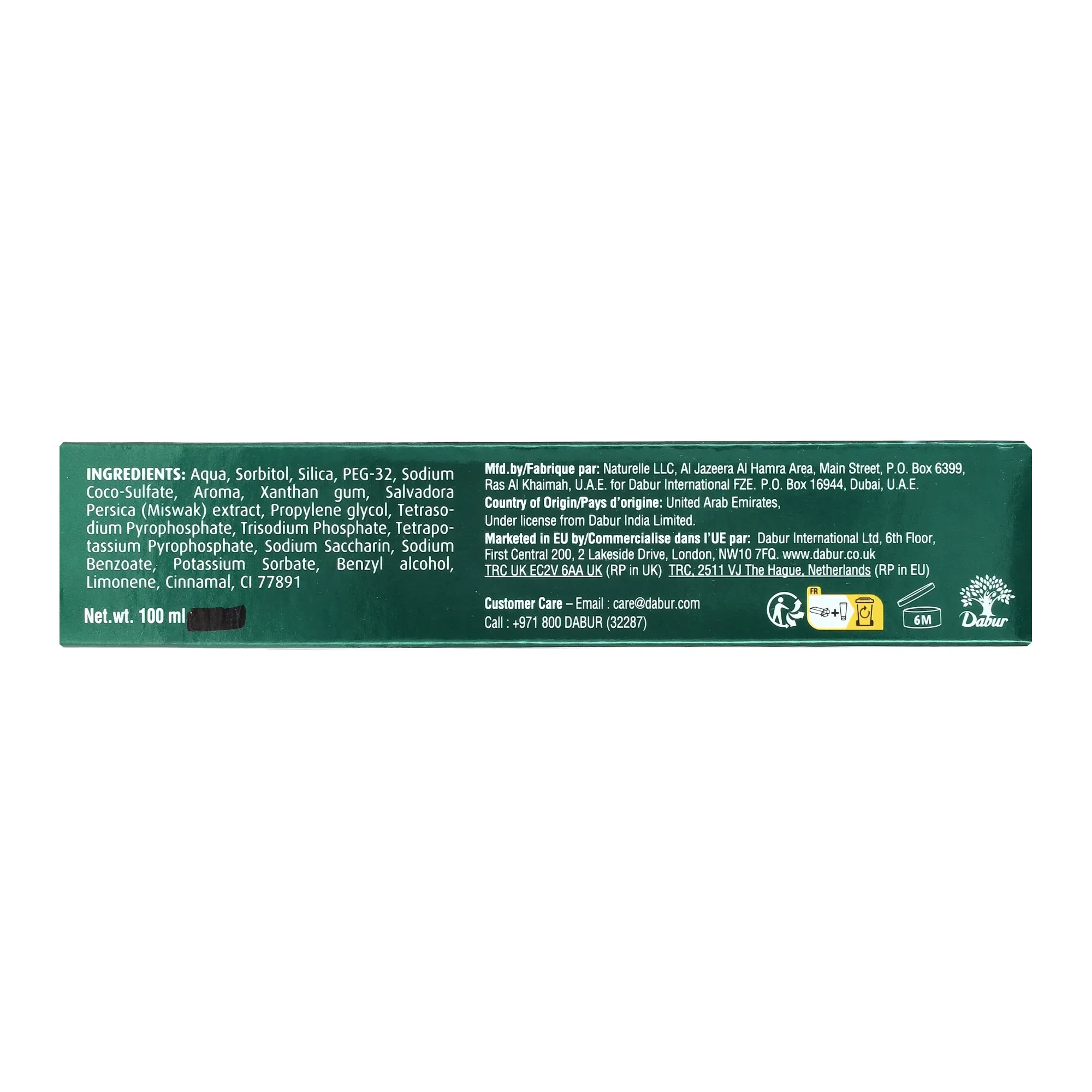 Dabur Fogkrém Miswak Whitening 100 ml