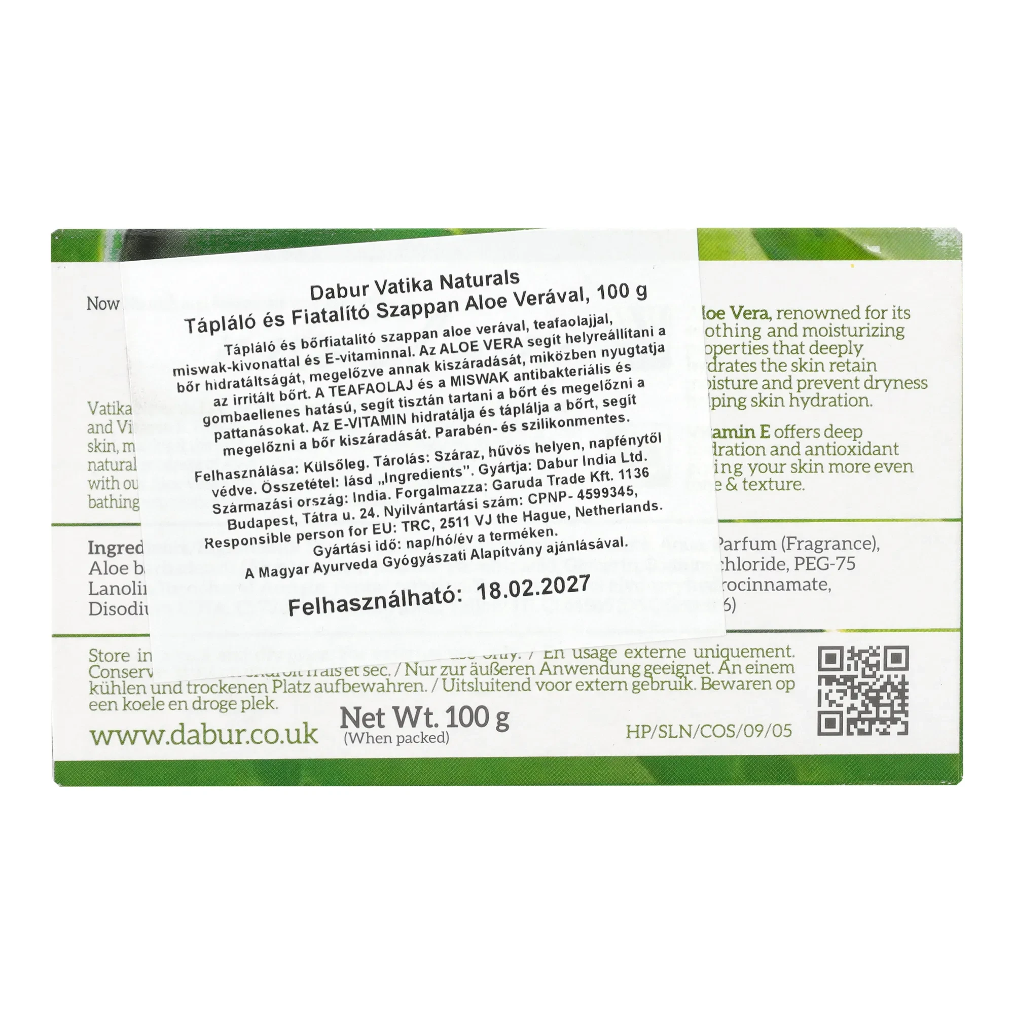 Dabur Vatika Aloe Vera szappan 100 g
