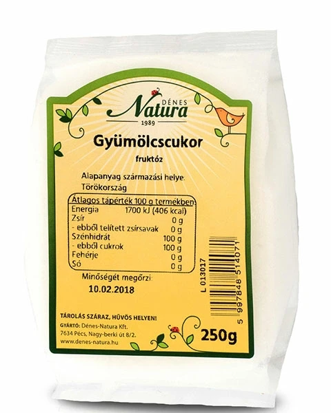 Gyümölcscukor (Fruktóz) 250g Natura