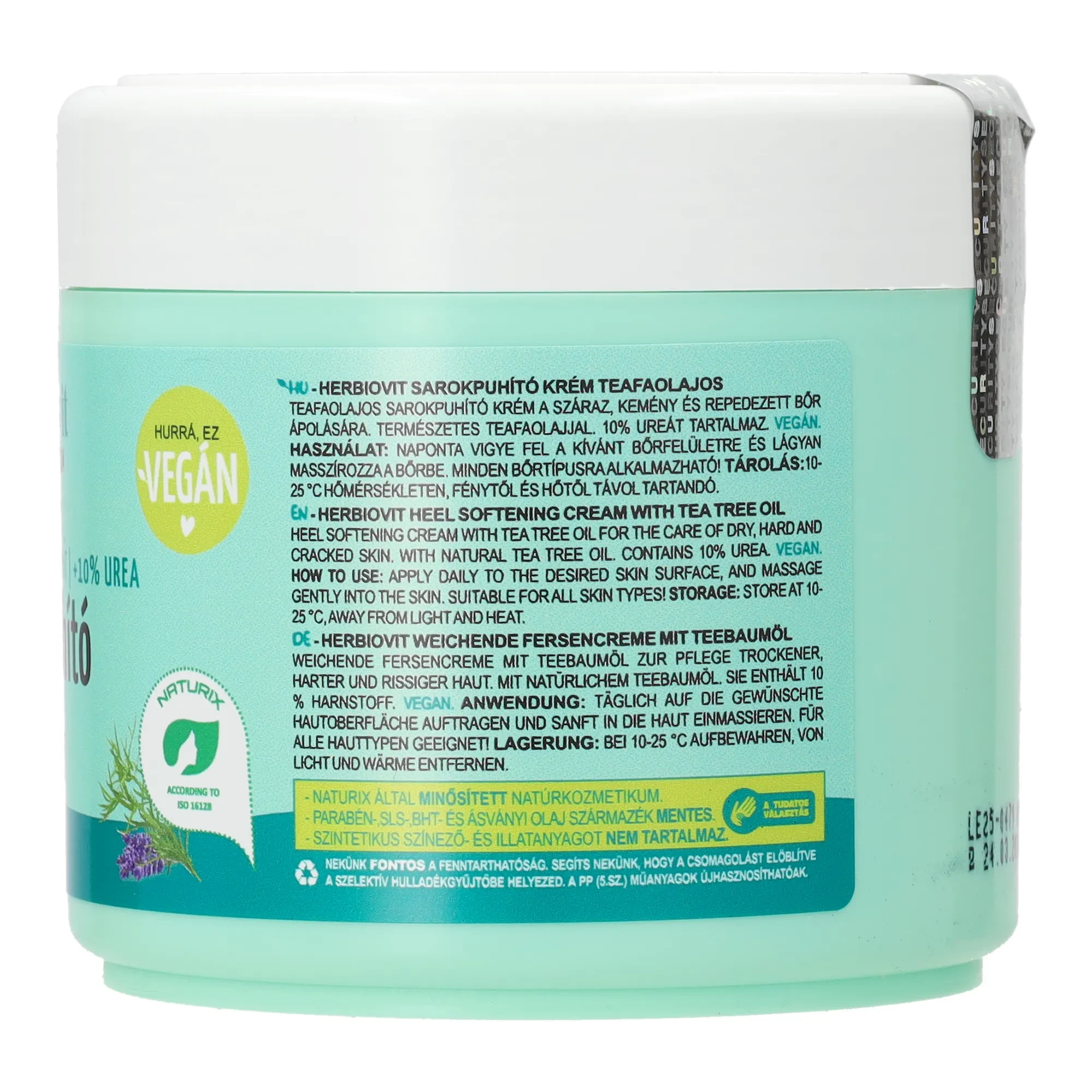 Herbiovit Sarokpuhító krém teafaolajos 250ml