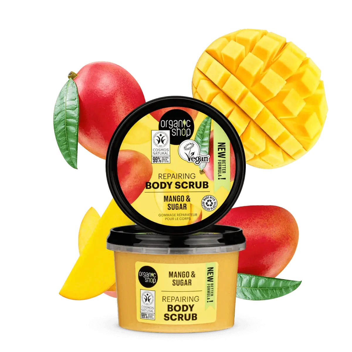 Organic Shop Helyreállító Testradír Mangóval és Cukorral 250ml