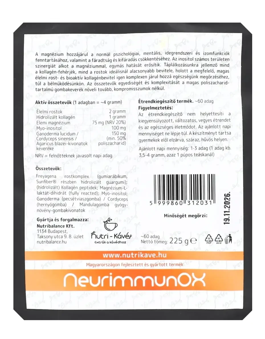 NUTRI-KÁVÉ UTÁNTÖLTŐ 225G