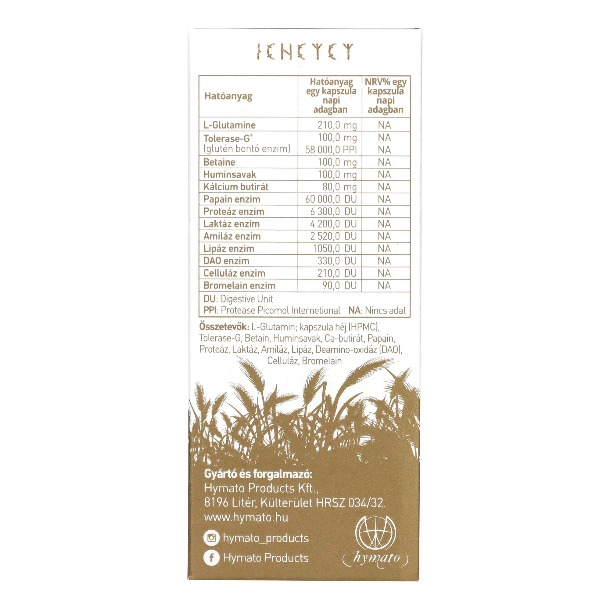 Hymato's GluteNo 60 db vega kapszula