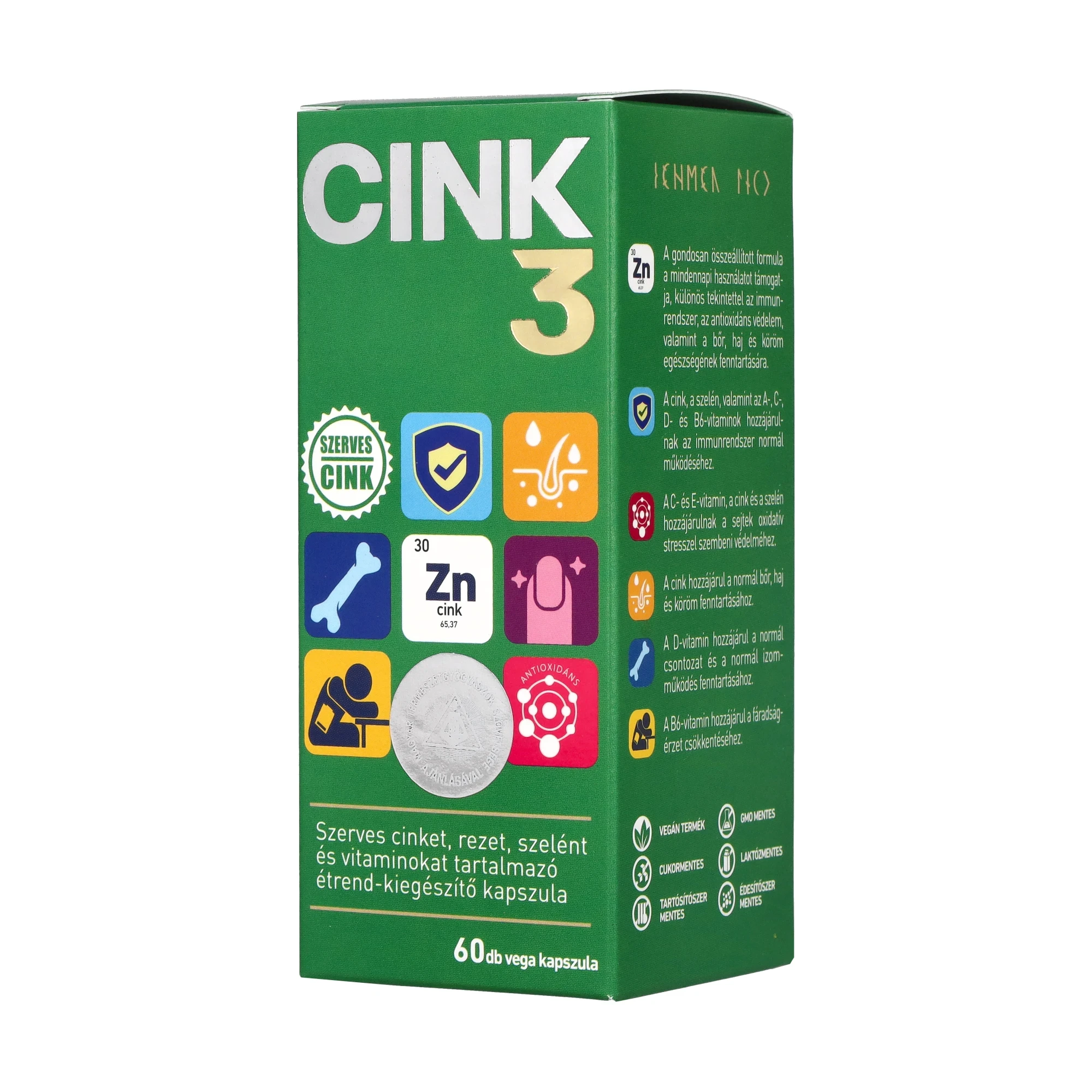 Hymato Cink3 Étrend-kiegészítő Kapszula 60 db