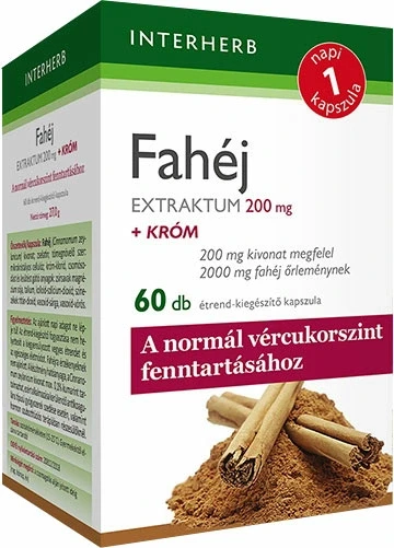 INTERHERB NAPI1 Fahéj Extraktum 200mg +króm 60db