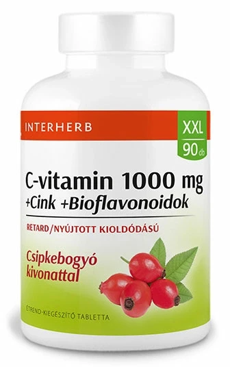 INTERHERB XXL C-vitamin 1000 mg +Cink +Bioflavonoidok 90db