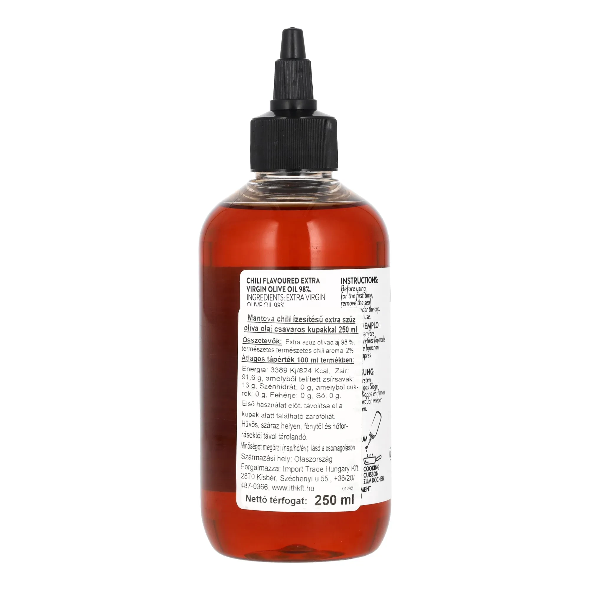 Mantova chili ízesítésű extra szűz olivaolaj csavaros adagolókupakkal 250 ml