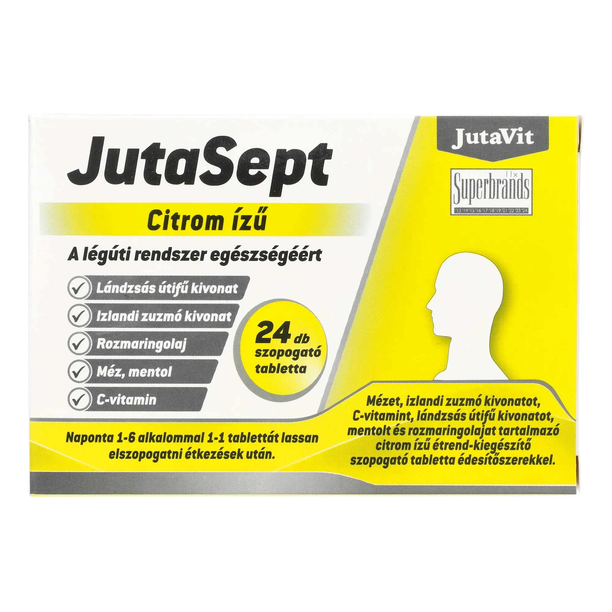Jutavit Jutasept szopogató tabletta Citrom 24db