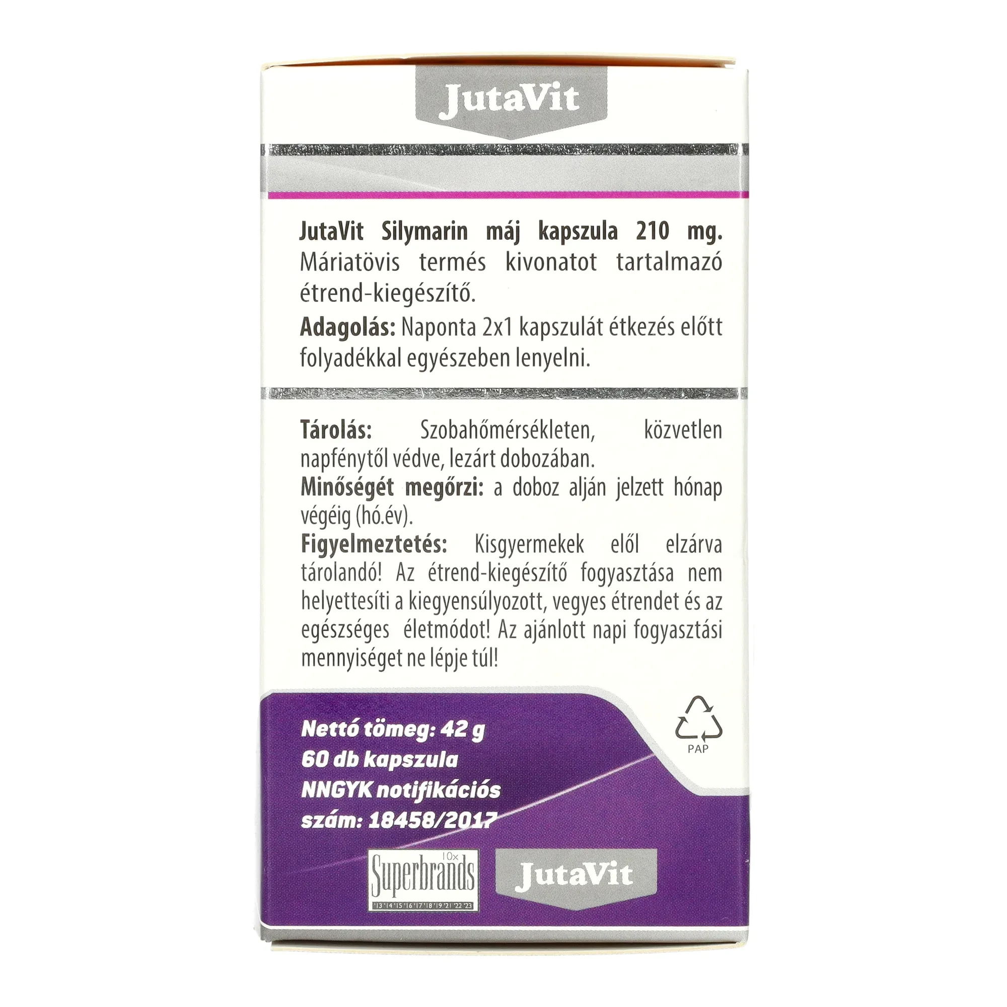 JutaVit Silymarin 210 máj kapszula 60db