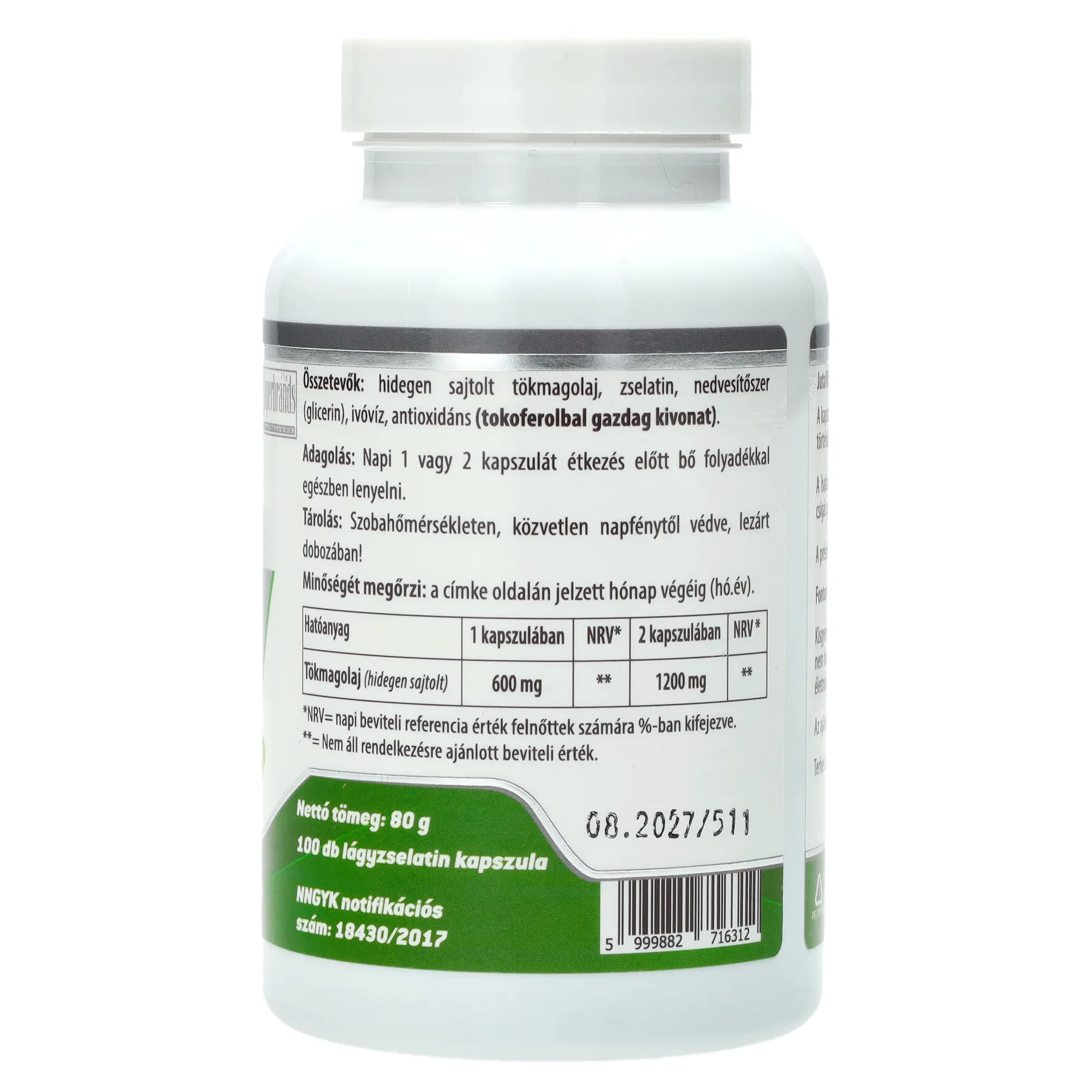 JutaVit Tökmagolaj 100db