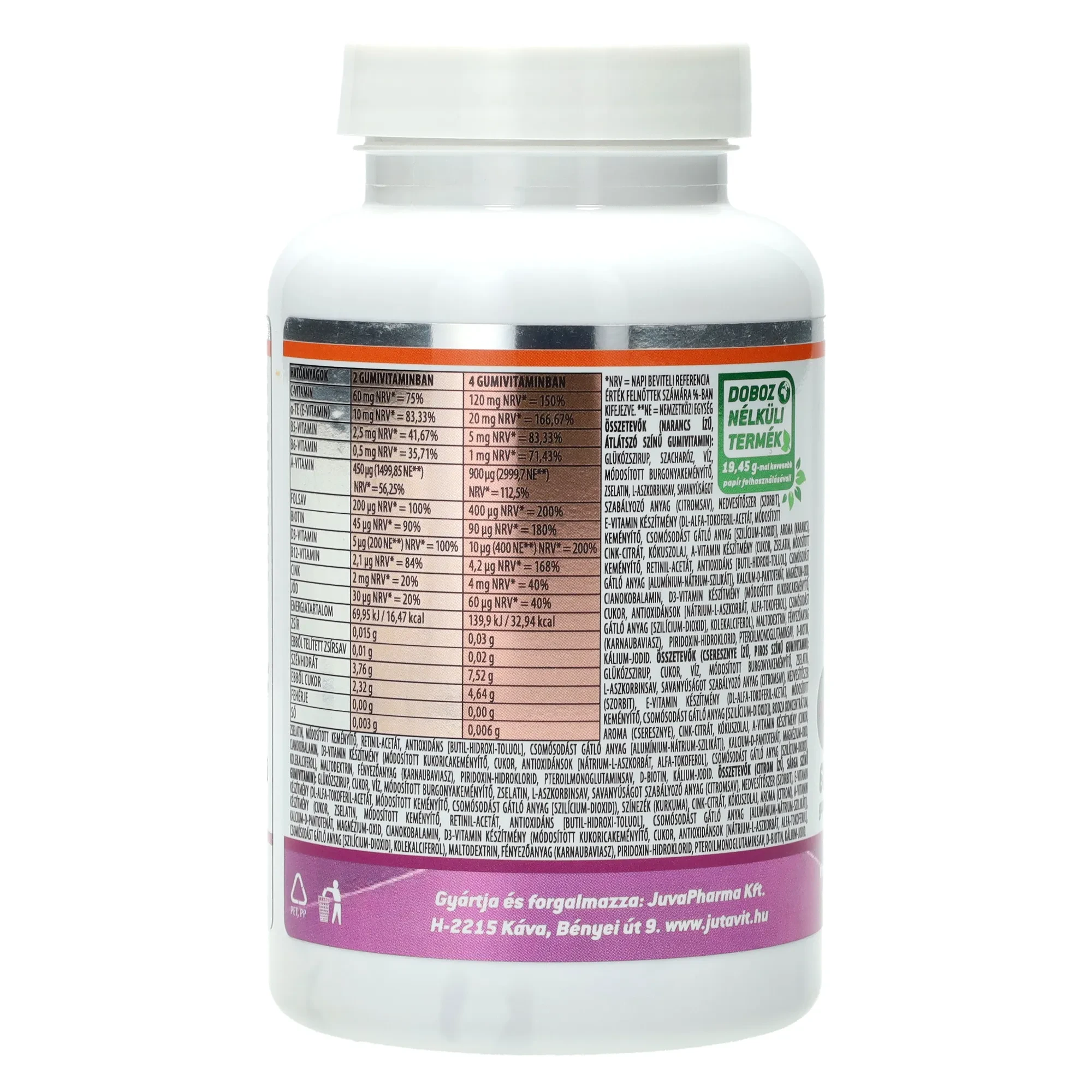 Multivitamin Gumivitamin narancs,cseresznye,citrom ízű 60 db