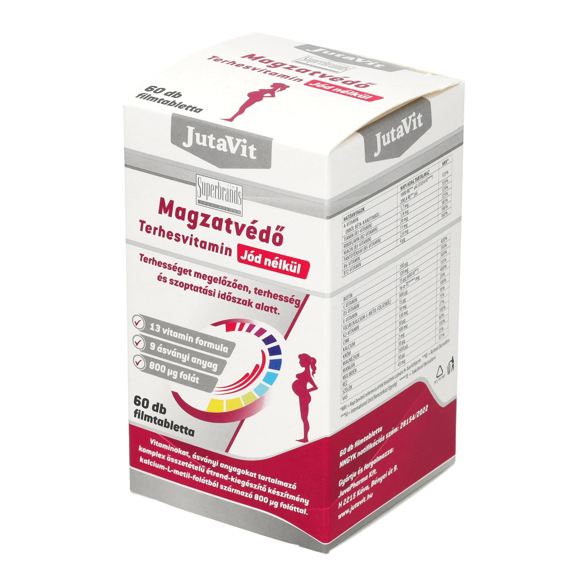 JutaVit Magzatvédő terhesvitamin (JÓD nélkül) 60db