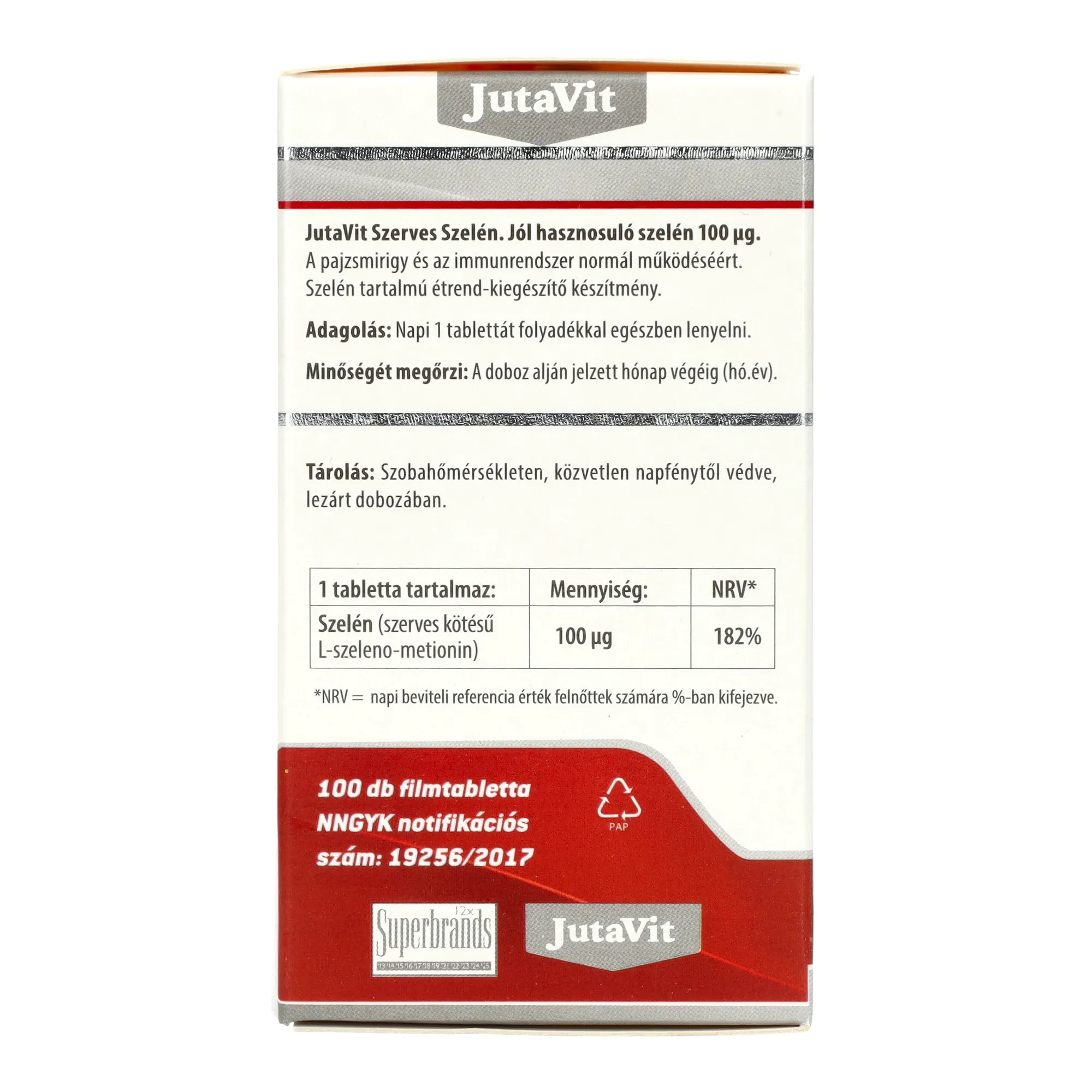 Jutavit Szerves szelén 100db