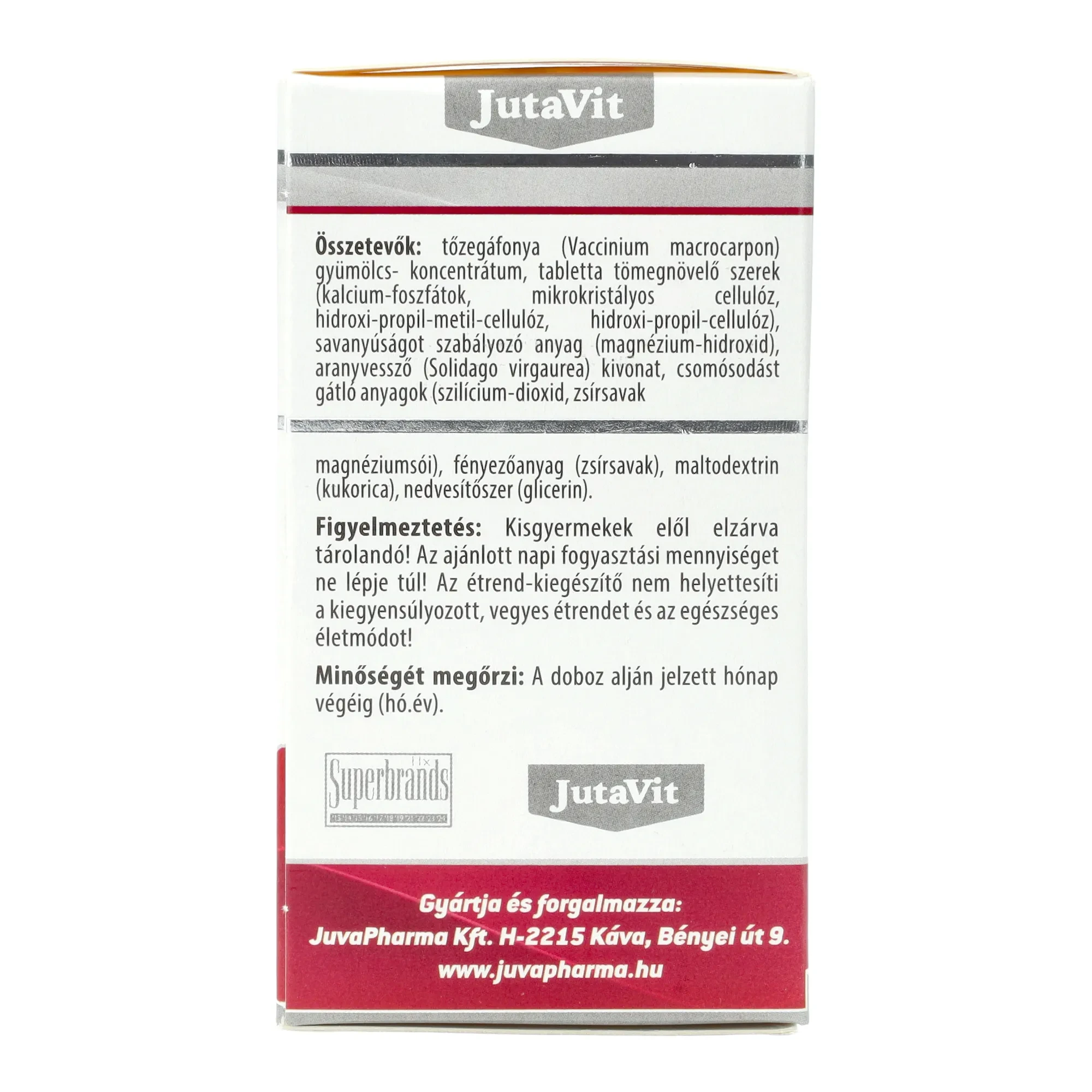 Jutavit tőzegáfonya 800mg + aranyvessző kivonat 60db