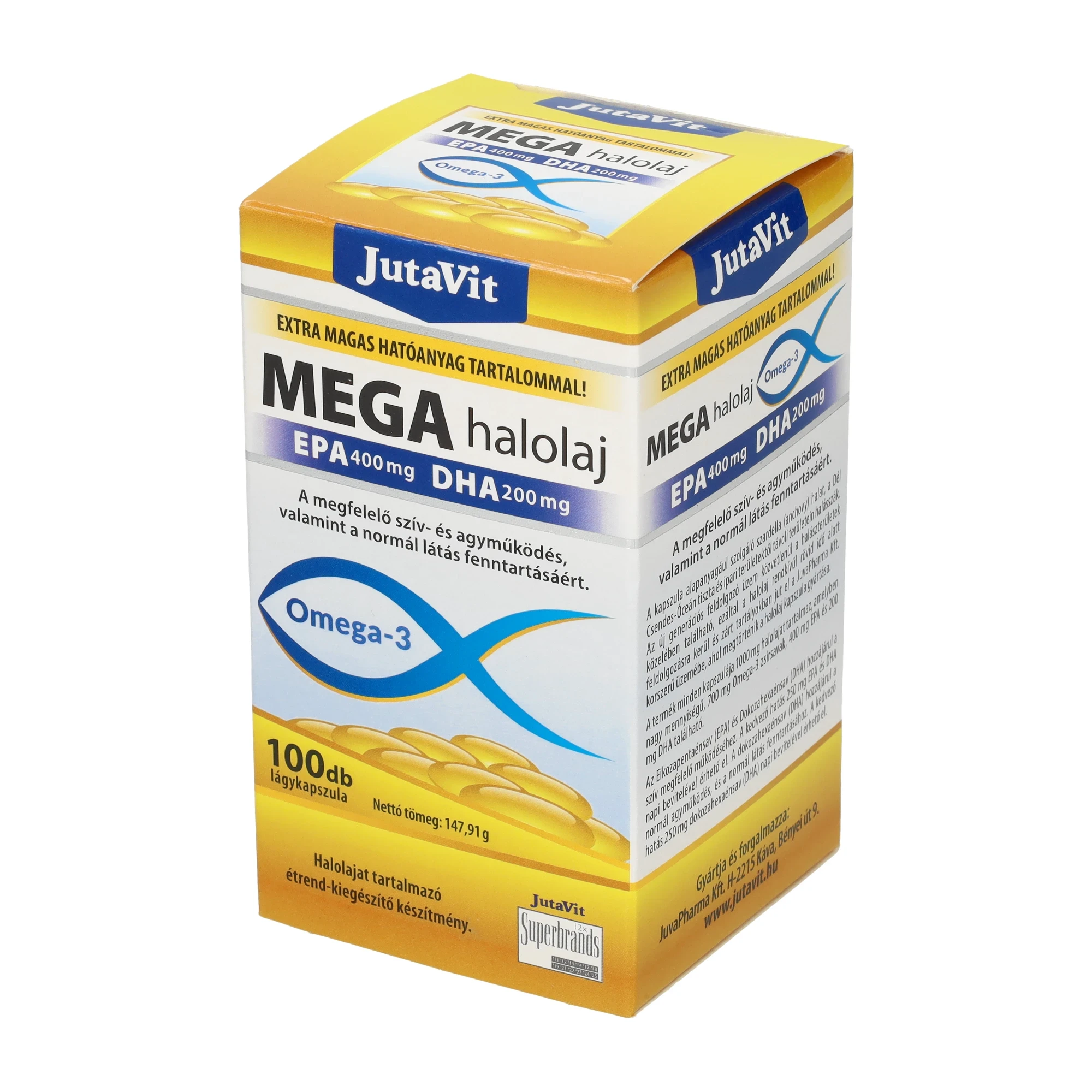 Jutavit Mega Omega-3 halolaj 100db