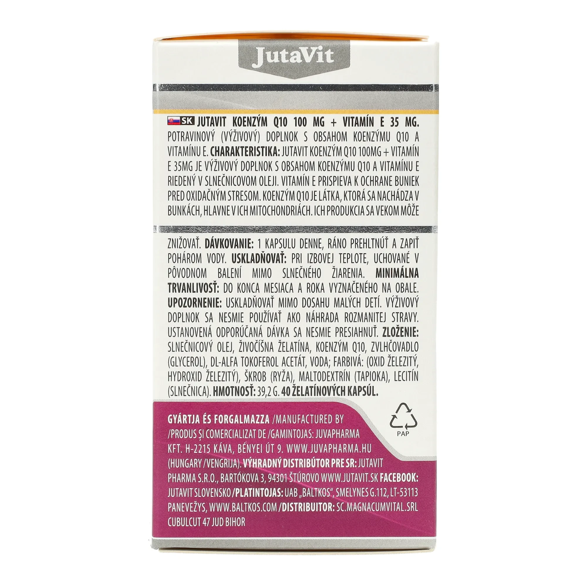 JutaVit Koenzim Q10 100 mg 40db