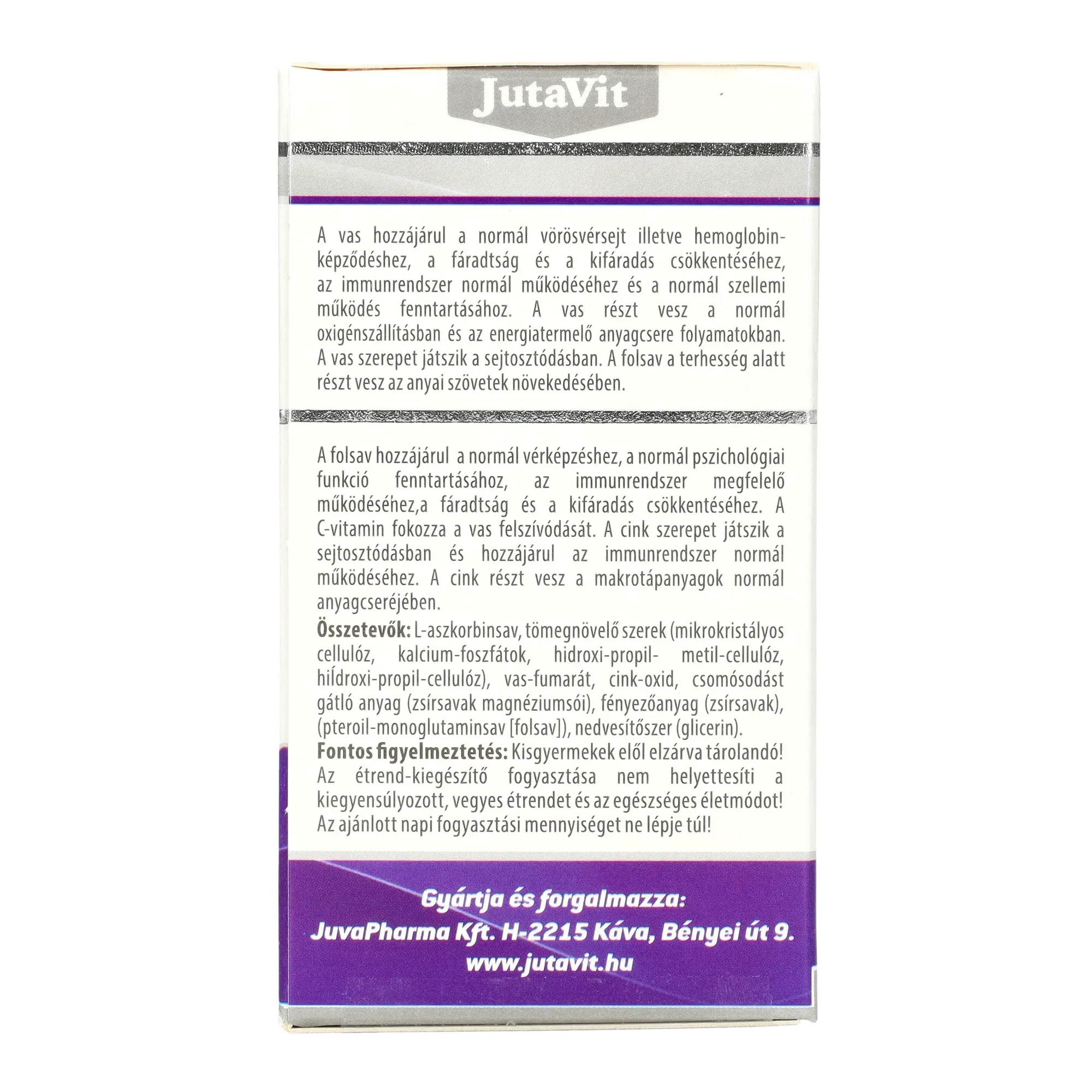 JutaVit Szerves Vas-komplex Forte 18mg 100db