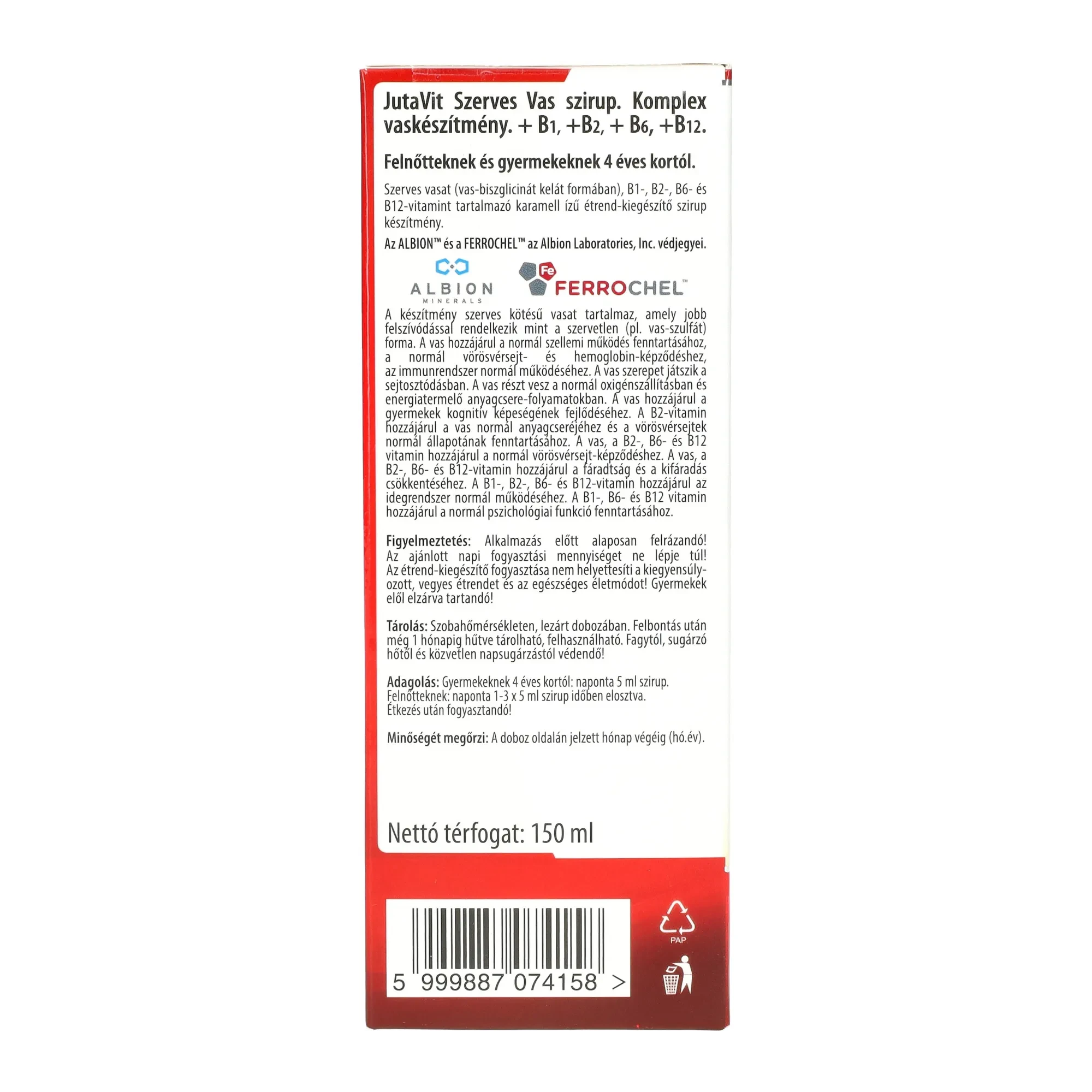 JutaVit Szerves Vas Szirup 150 ml