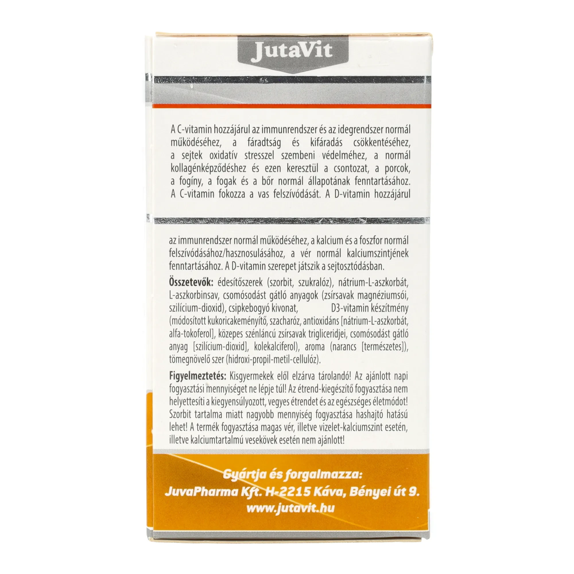 Jutavit C-vitamin KID 200mg + D3-vitamin 100db