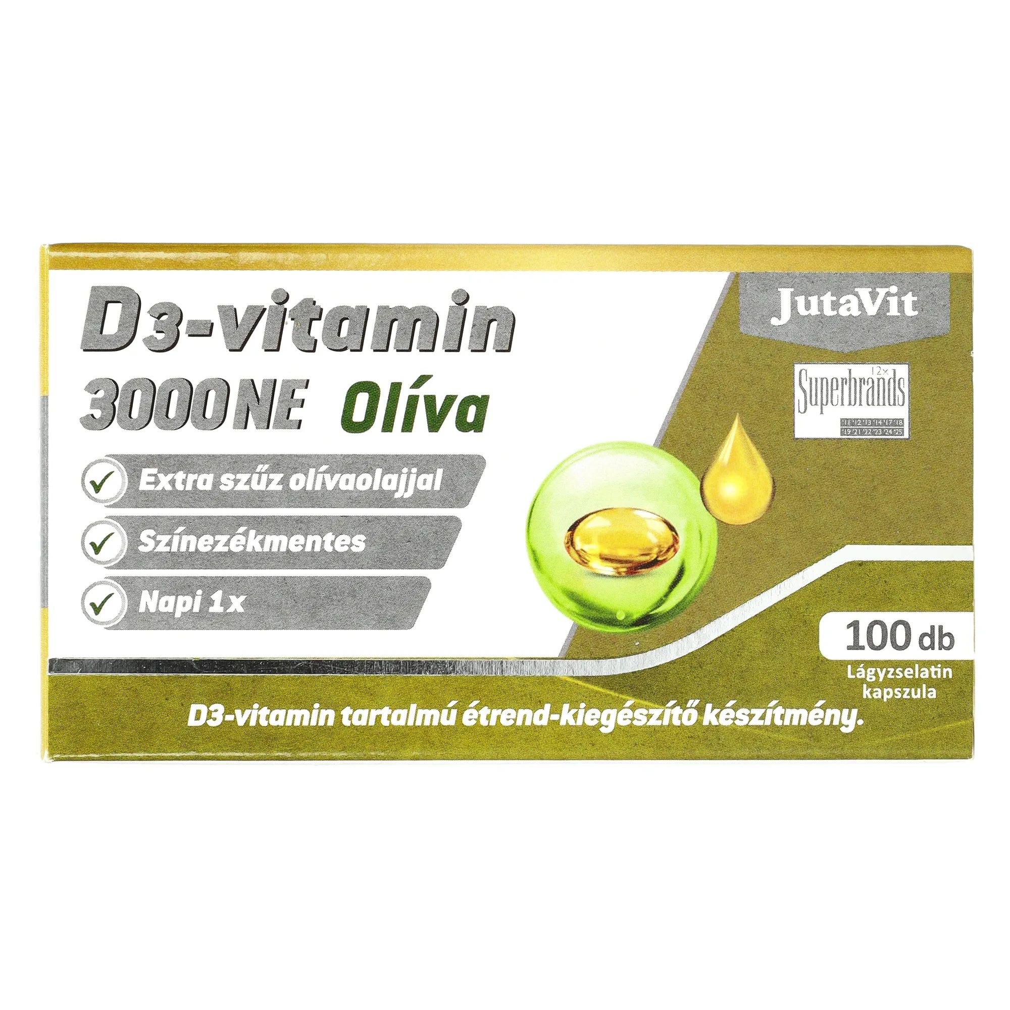 JutaVit D3-vitamin 3000 NE Oliva 100db