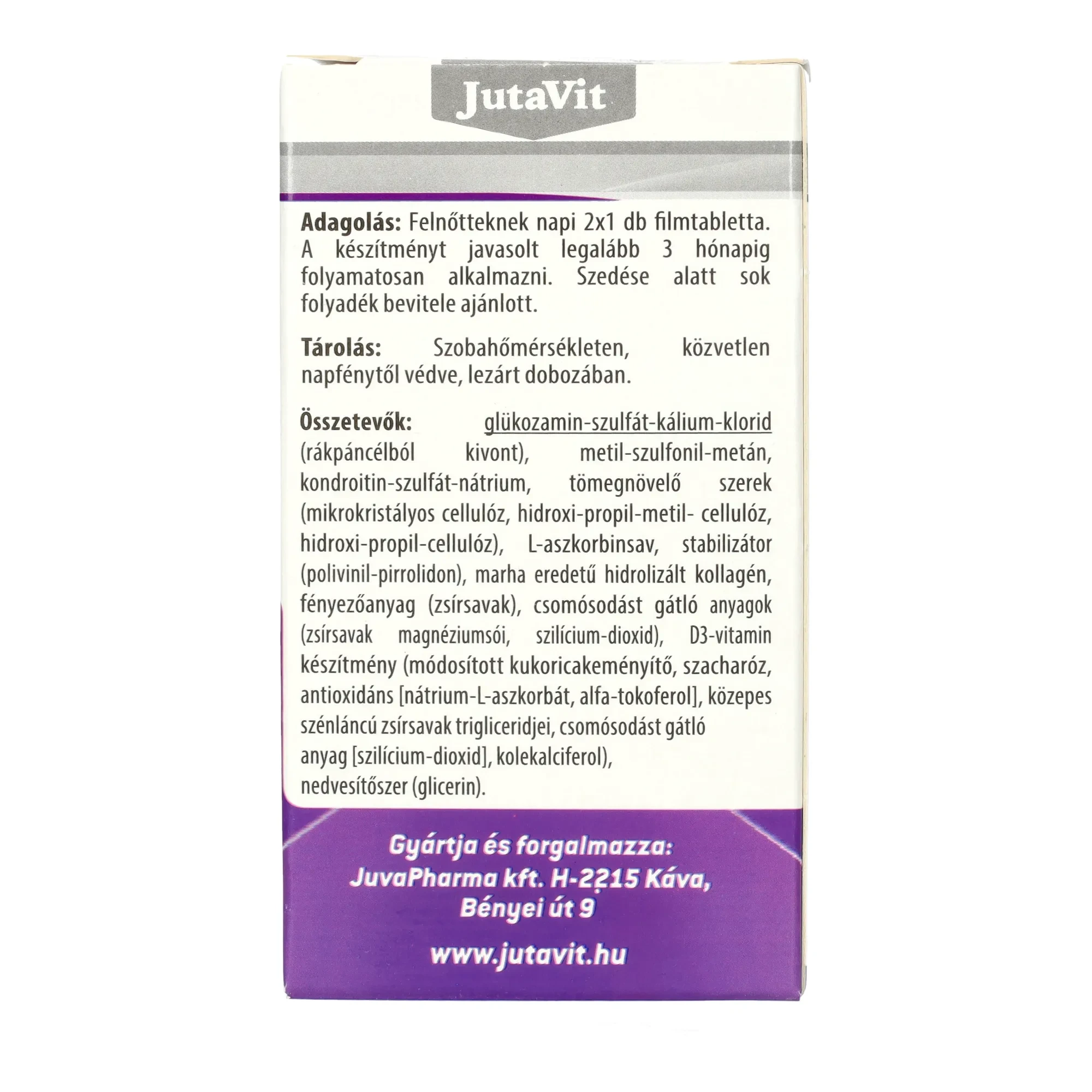 JutaVit Glükozamin+Kondroitin+MSM+Kolagén D+C vitamin tabletta 60db