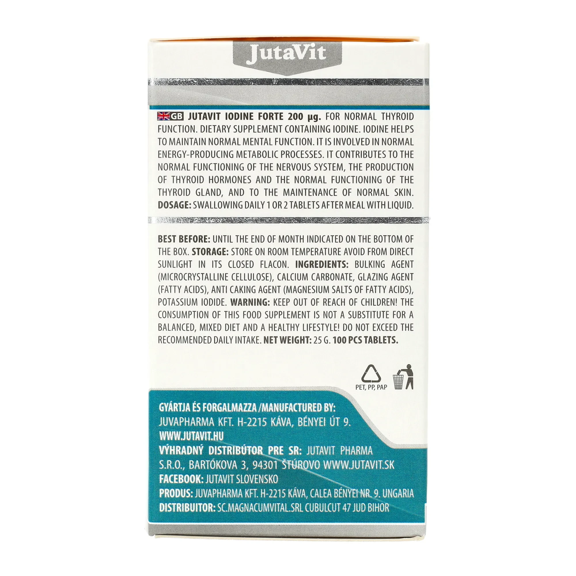 Jutavit jód forte tabletta 100db