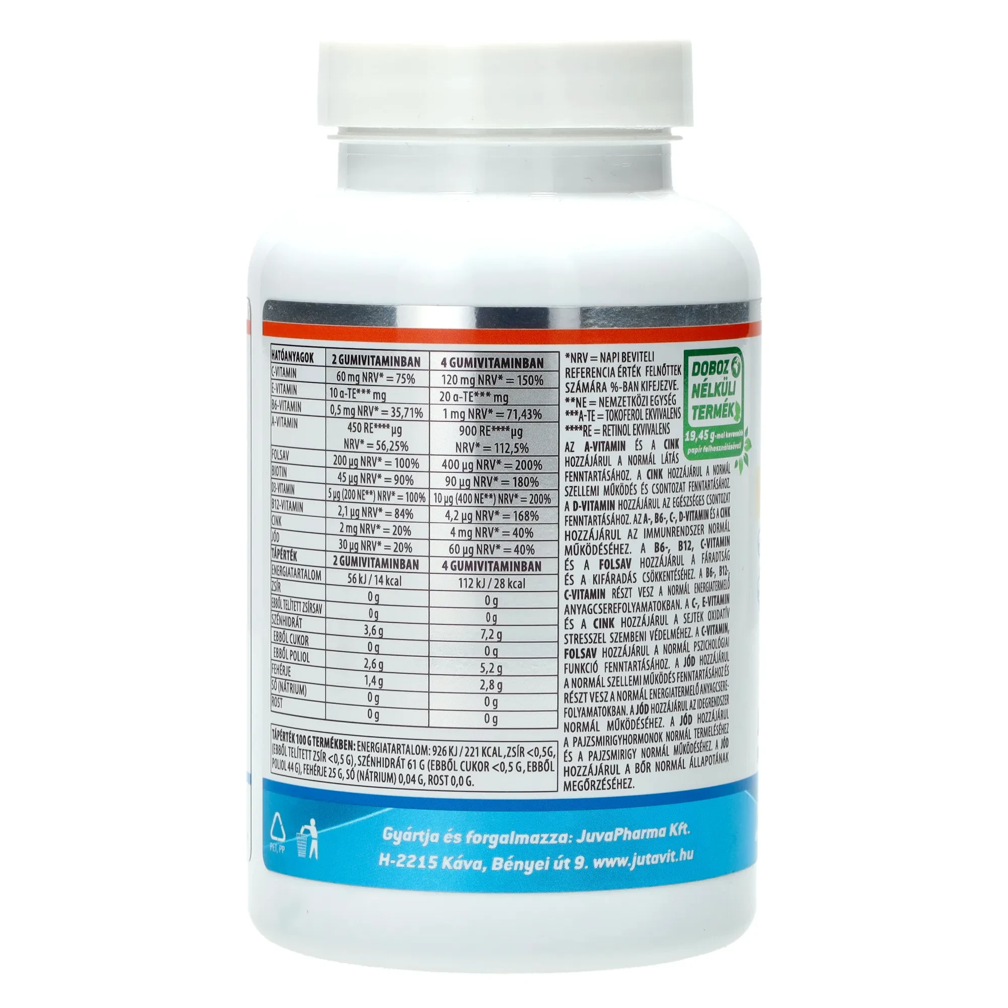 Jutavit Gumi Multivitamin Eper Ízű 50 db-os