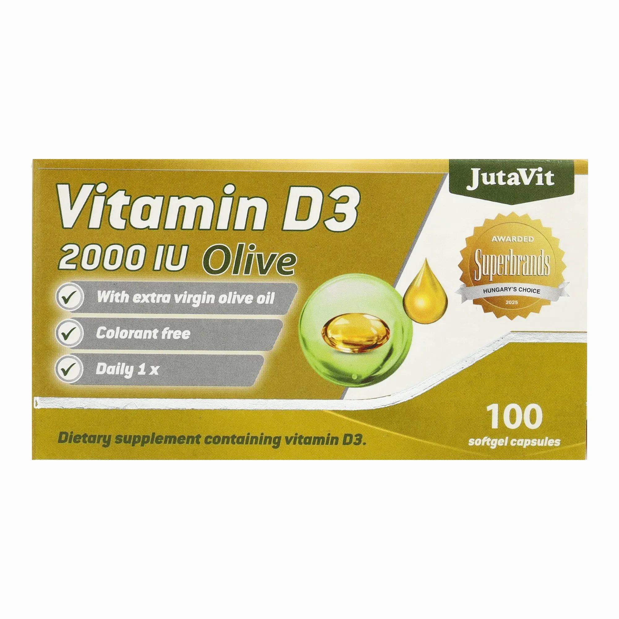 JutaVit D3-vitamin 2000NE Oliva lágykapszula 100db