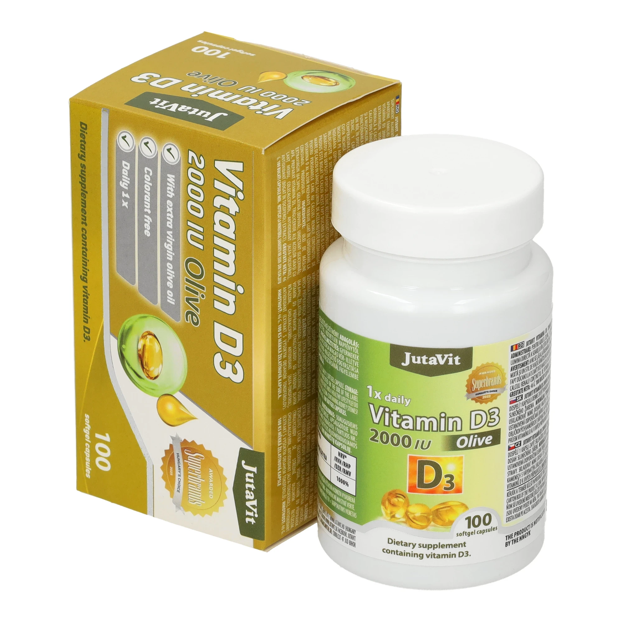 JutaVit D3-vitamin 2000NE Oliva lágykapszula 100db