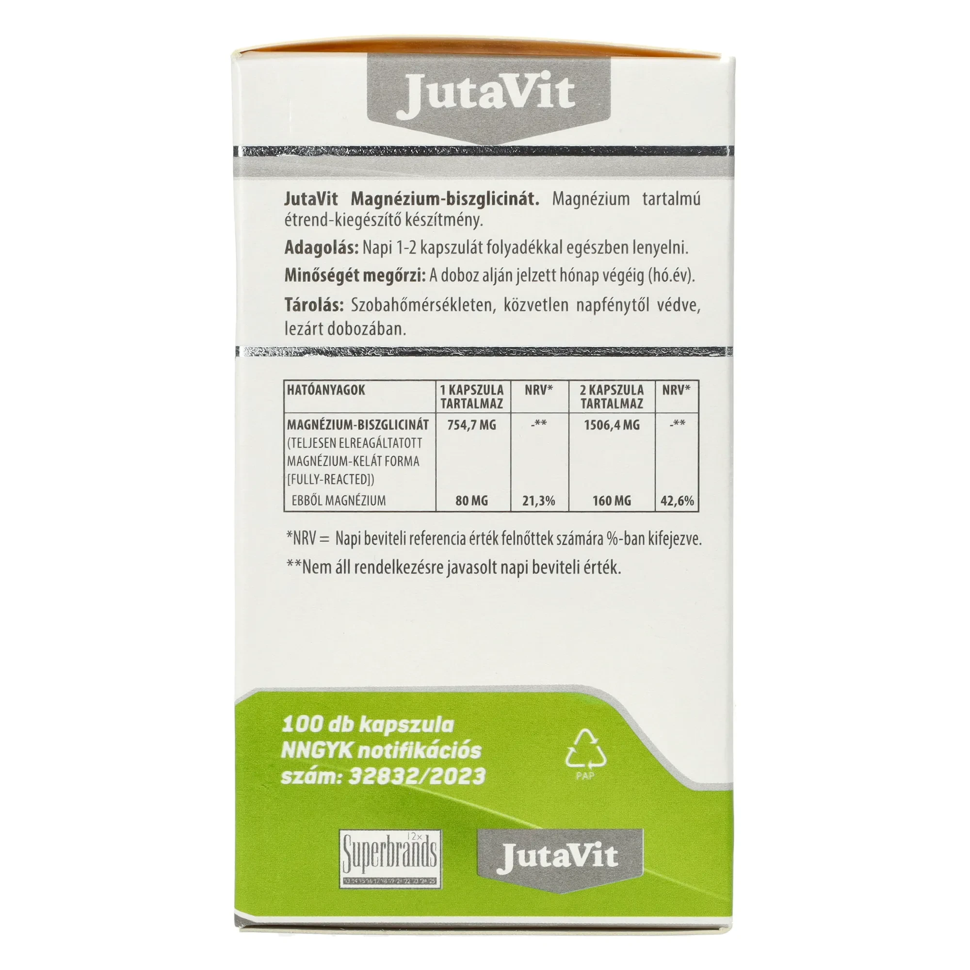 JutaVit Magnézium-biszglicinát 100 db