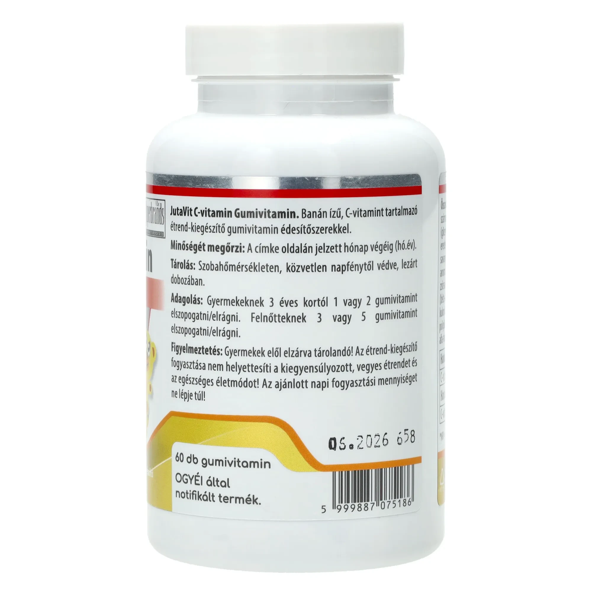 JutaVit Gumivitamin C-vitamin Cukormentes Banán ízű 60 db