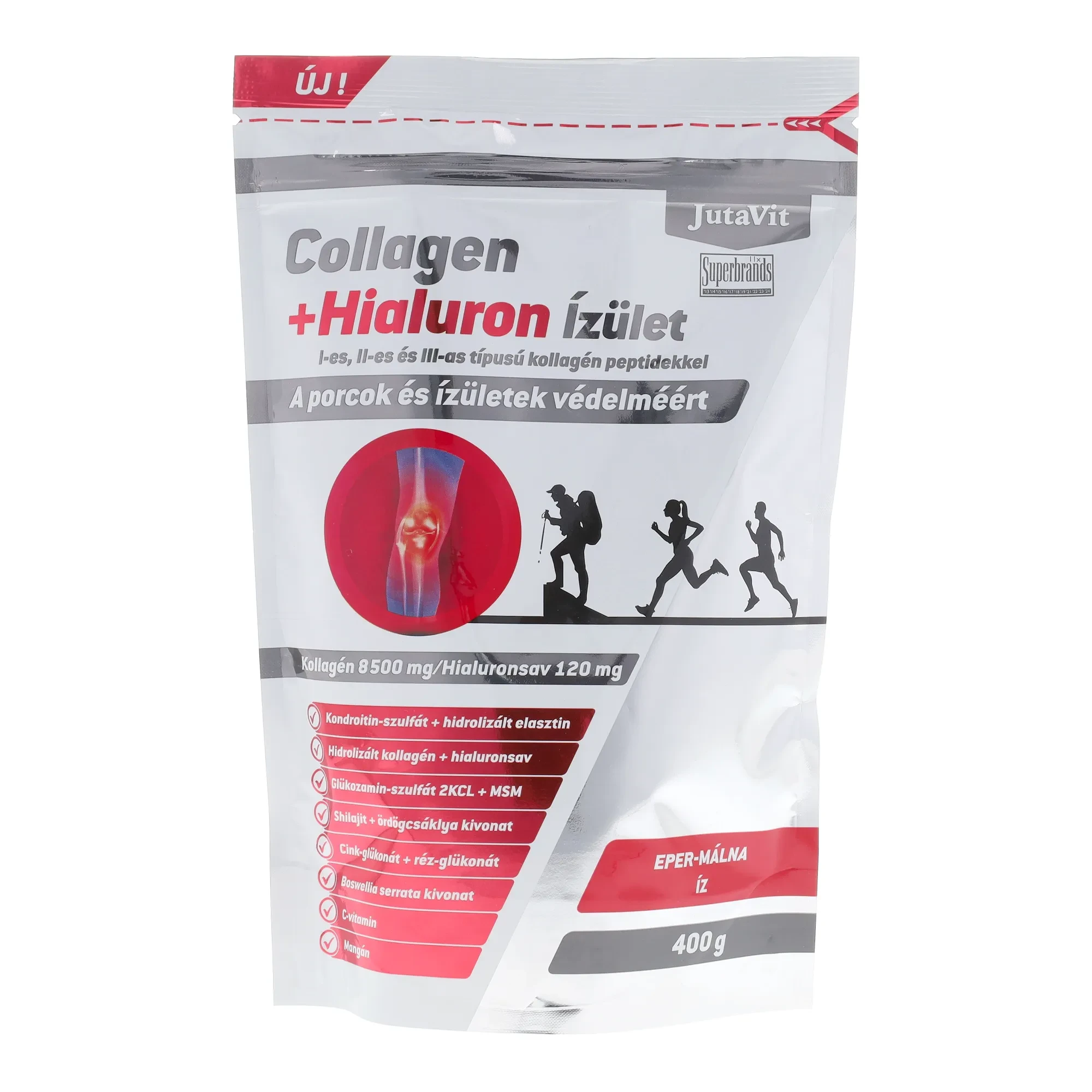 JutaVit Collagen+Hialuron ízület Eper-Málna 400 g