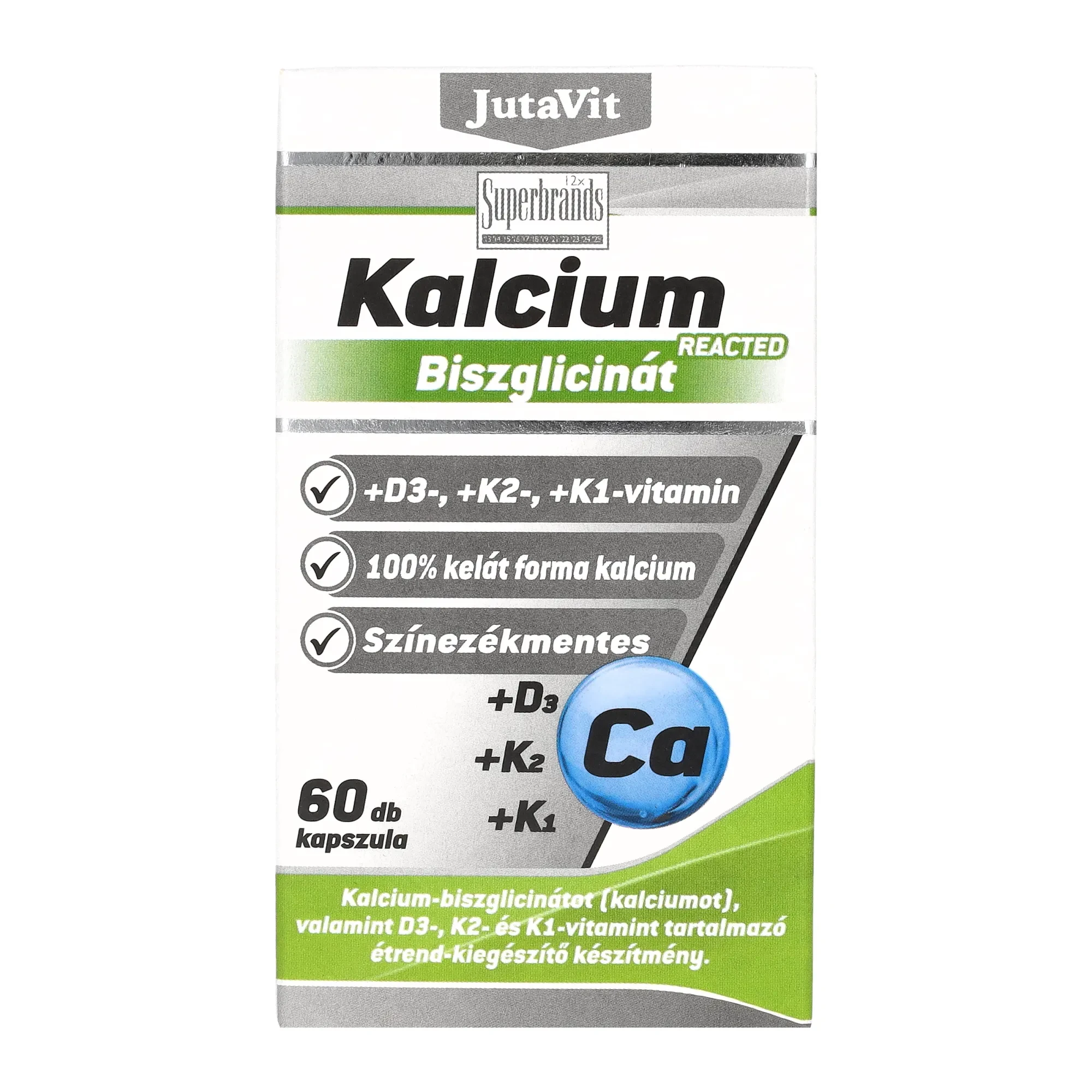 Jutavit Kálcium Biszglicinát + D3 + K2 + K1 vitamin 60 db kapszula