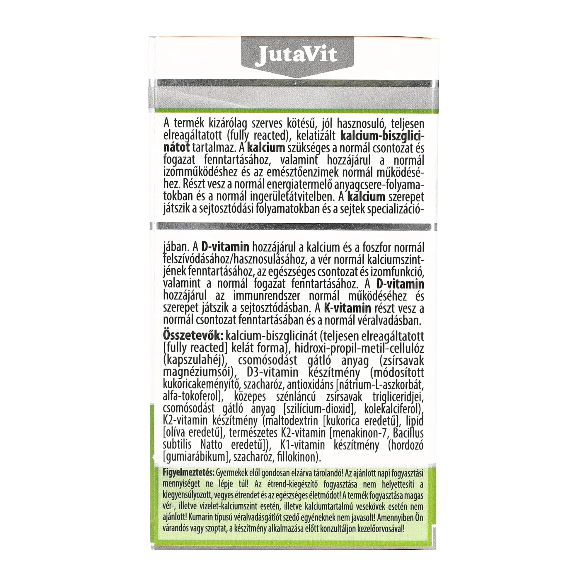Jutavit Kálcium Biszglicinát + D3 + K2 + K1 vitamin 60 db kapszula