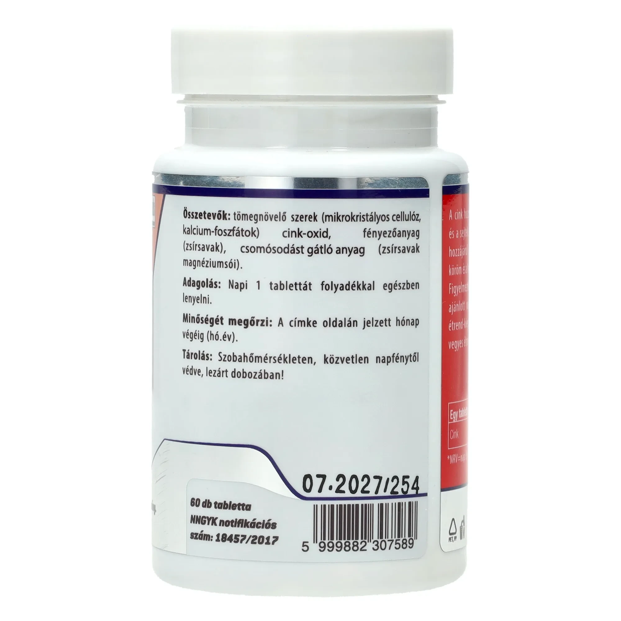 JutaVit Cink tabletta 60db 15mg