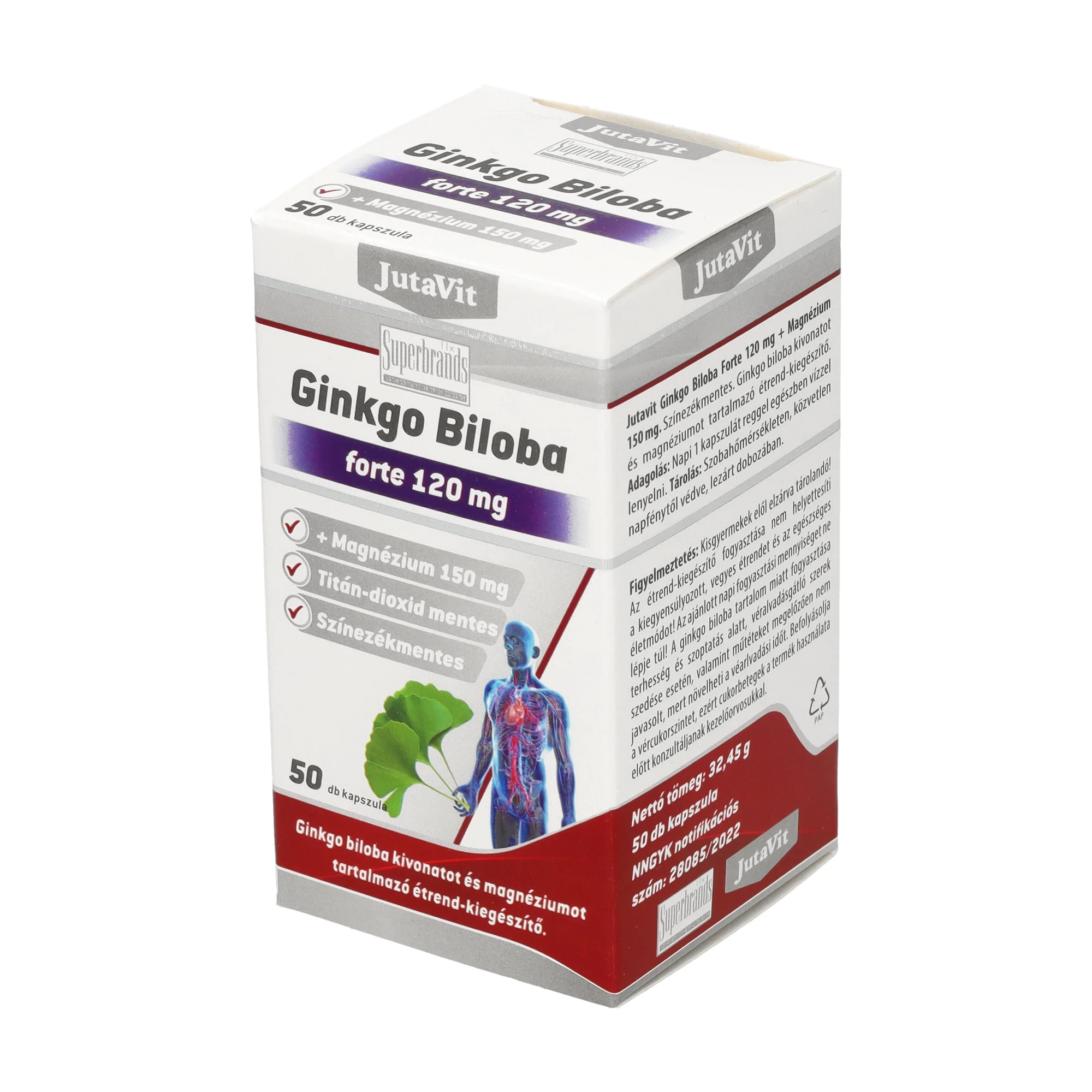 JutaVit Ginkgo Biloba forte 120 mg+Magnézium 150mg 50db