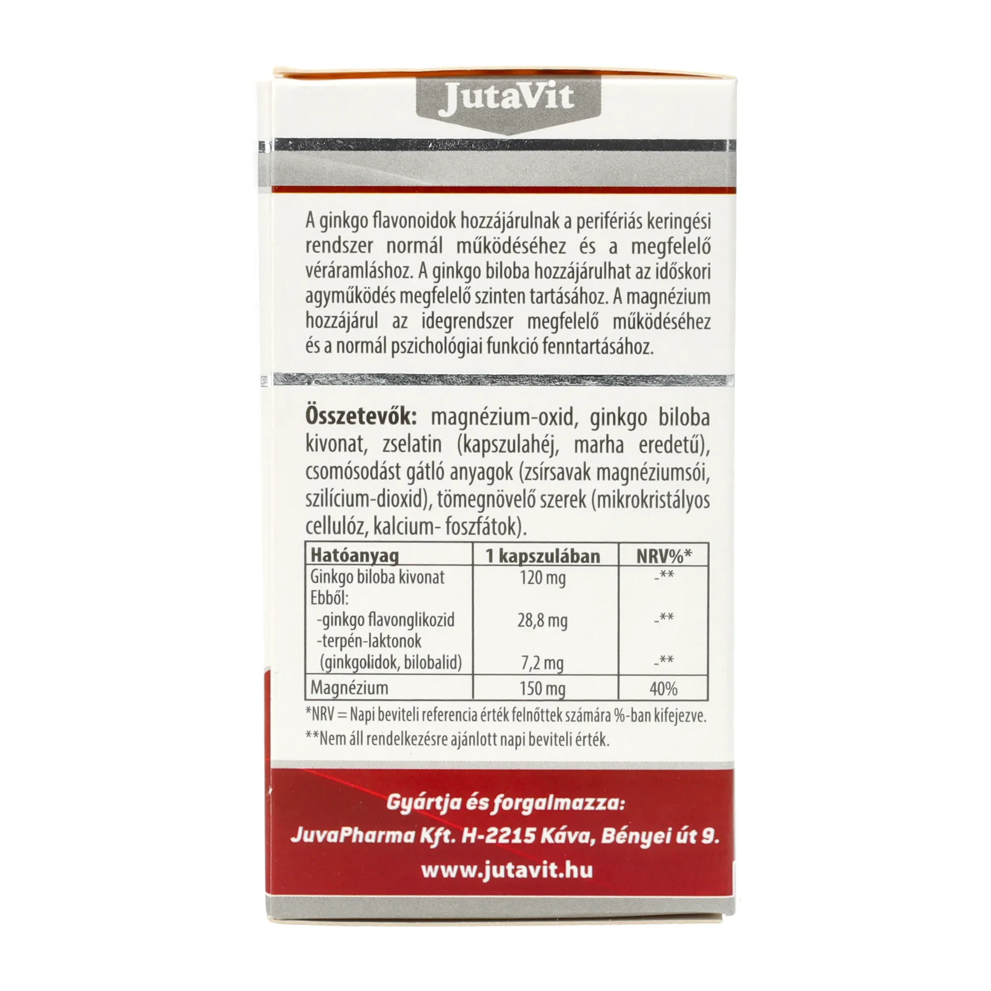 JutaVit Ginkgo Biloba forte 120 mg+Magnézium 150mg 50db