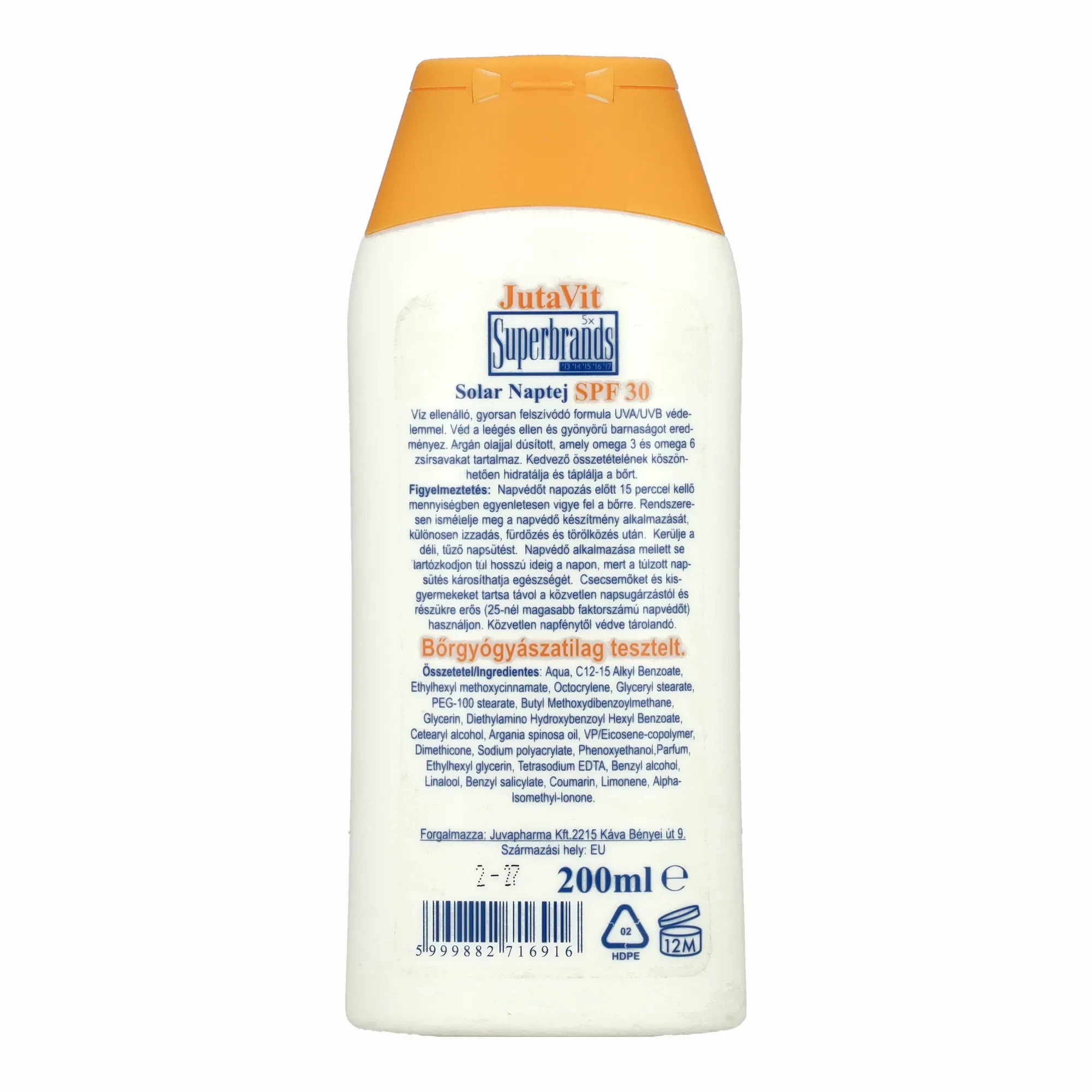 Jutavit Apotheke Solar naptej 30 faktor 200 ml