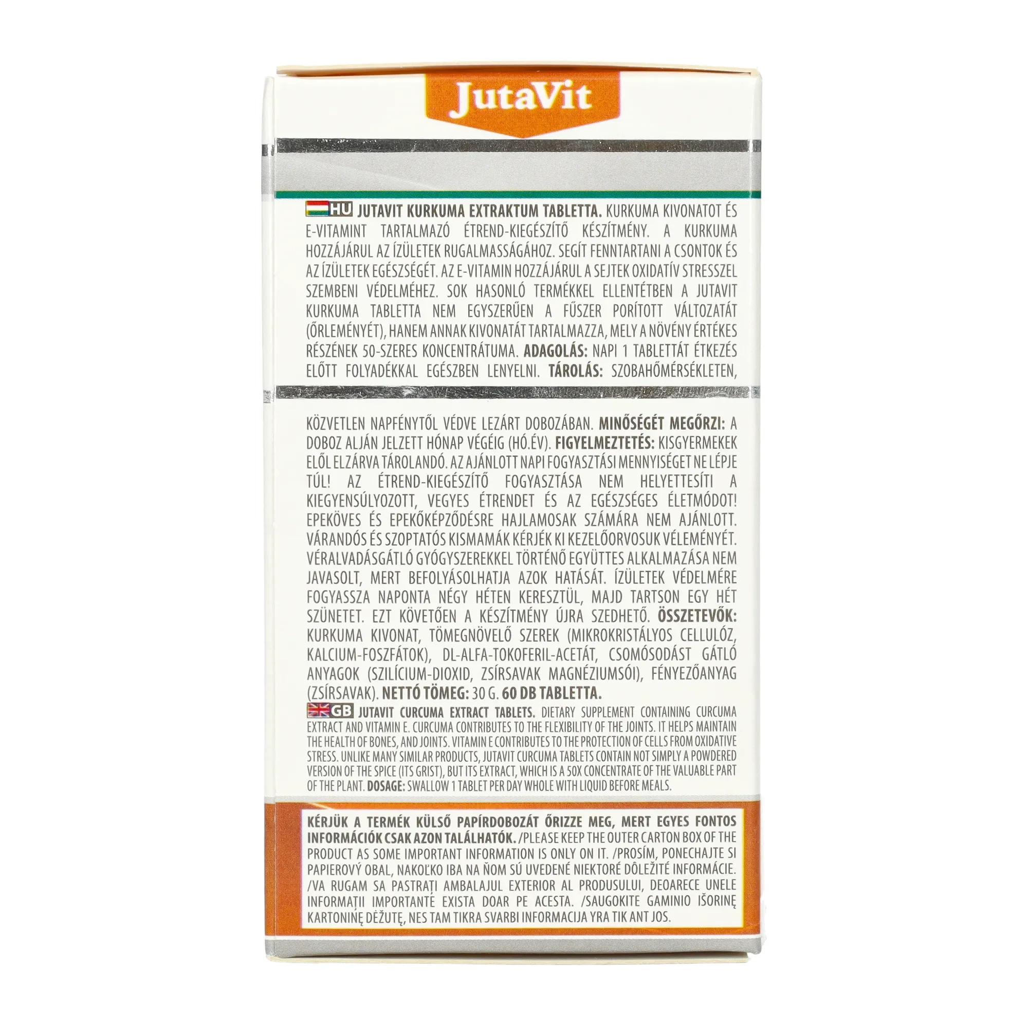 Jutavit Kurkuma Extraktum + E-vitamin 60 db Tabletta