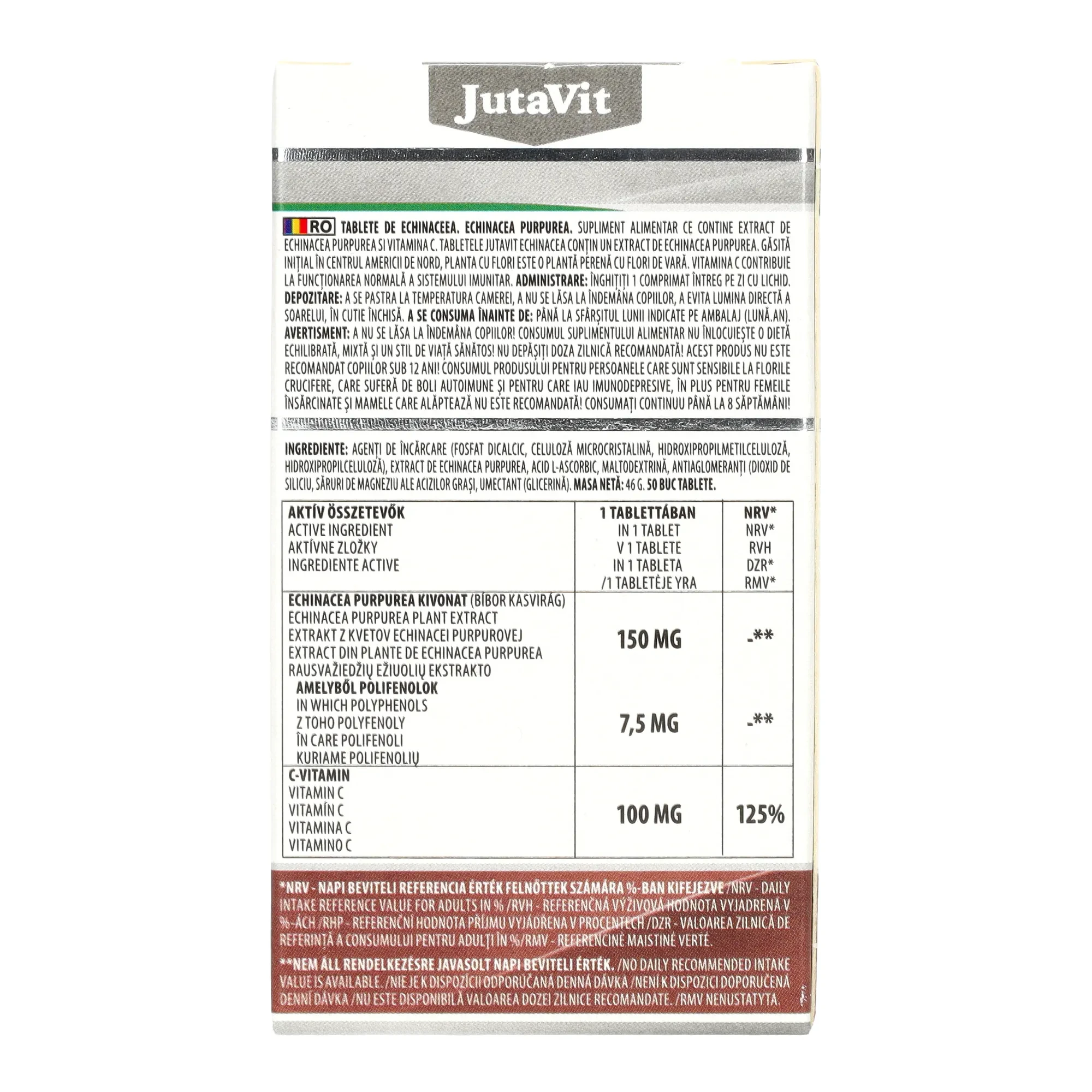 Jutavit Echinacea tabletta 50db