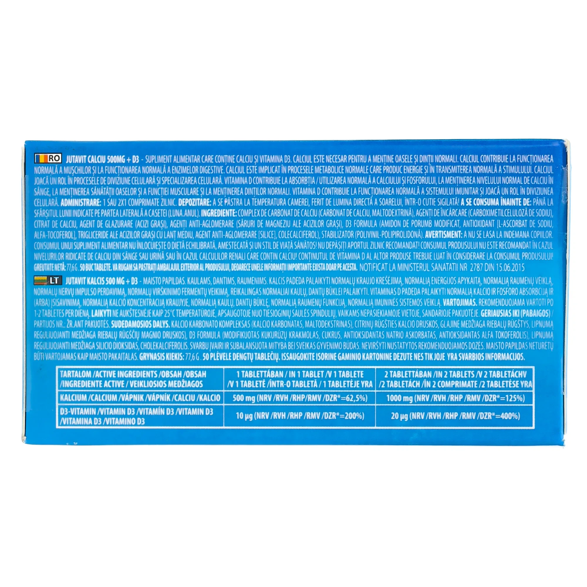 JutaVit Calcium tabletta 50db 500mg