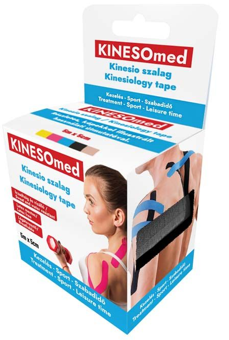 KINESOMED Kinesio szalag 5 m x 5 cm fekete